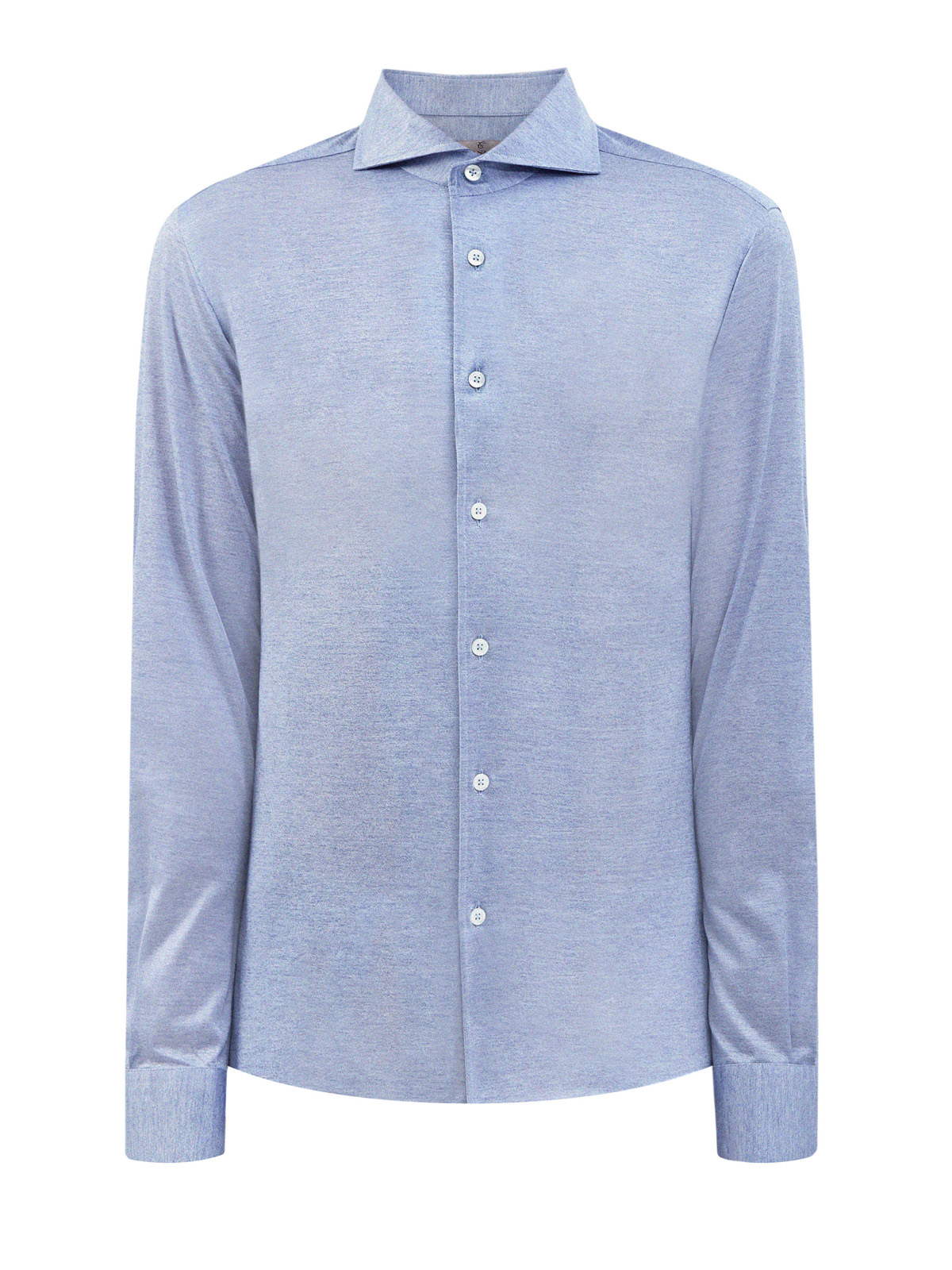 Рубашка в стиле casual из тонкого меланжевого хлопка CANALI, цвет голубой, размер 50;52;54;56;48 - фото 1