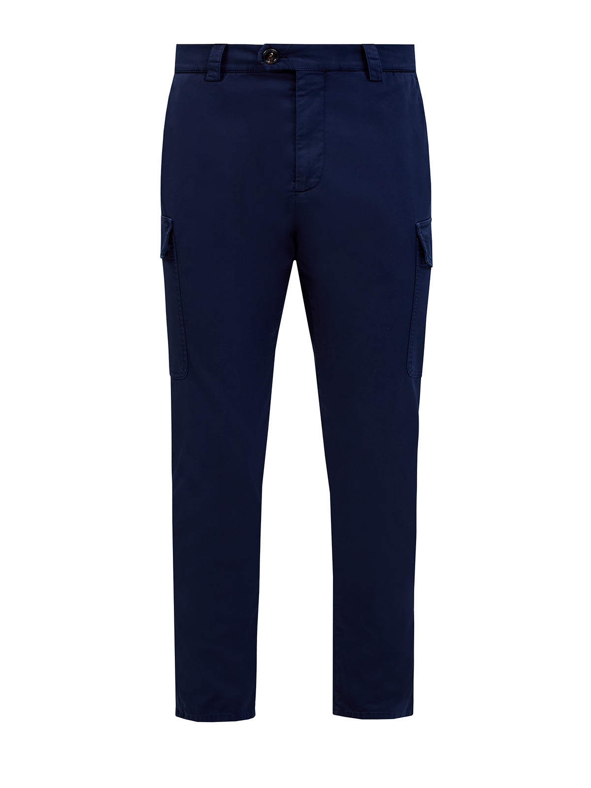 

Брюки из эластичного хлопкового габардина с карманами-карго, Синий, Брюки из эластичного хлопкового габардина с карманами-карго