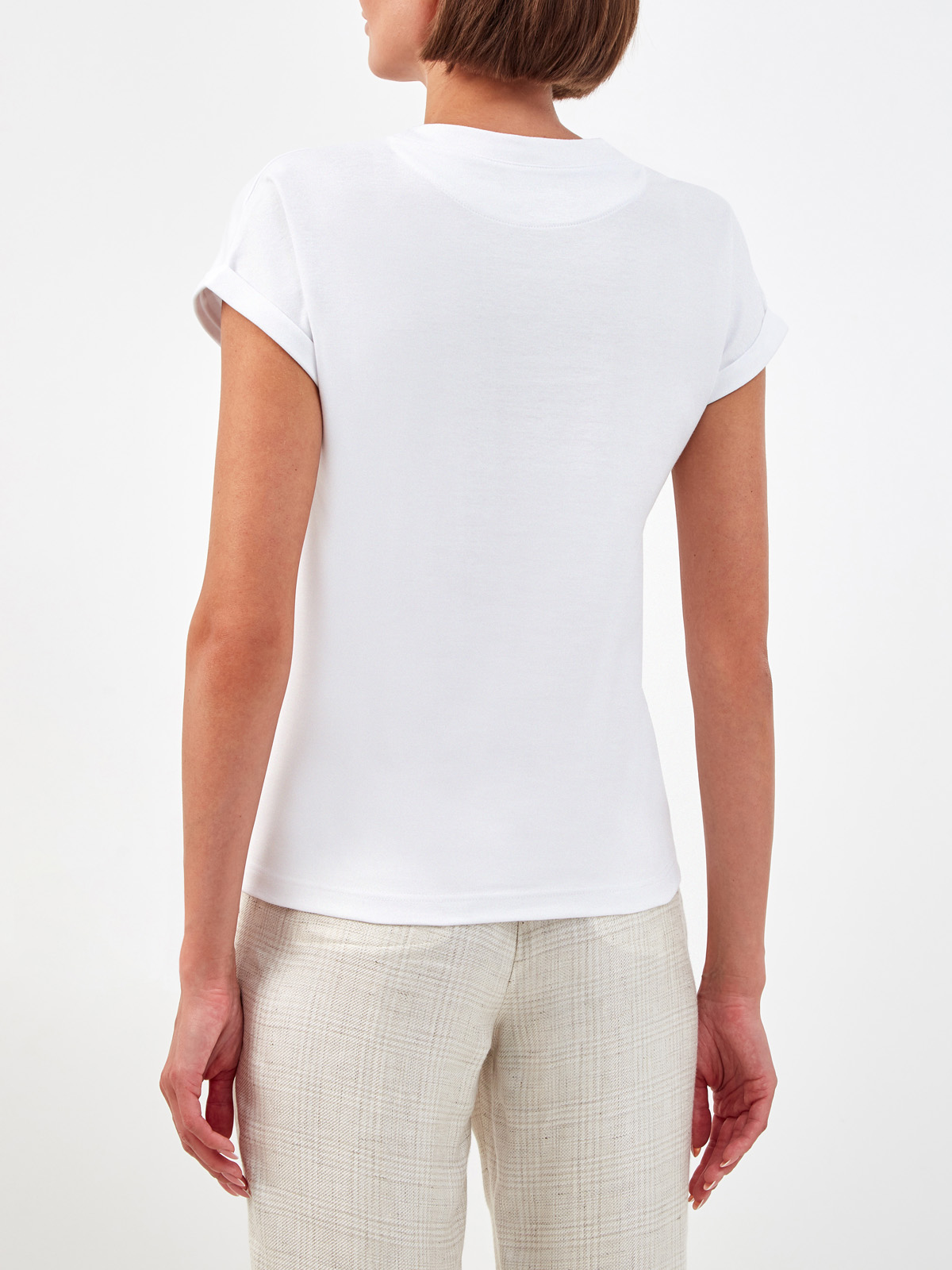Хлопковая футболка с минималистичным принтом Relaxing Hood ELEVENTY, цвет белый, размер 40;42;44;46;38 - фото 4