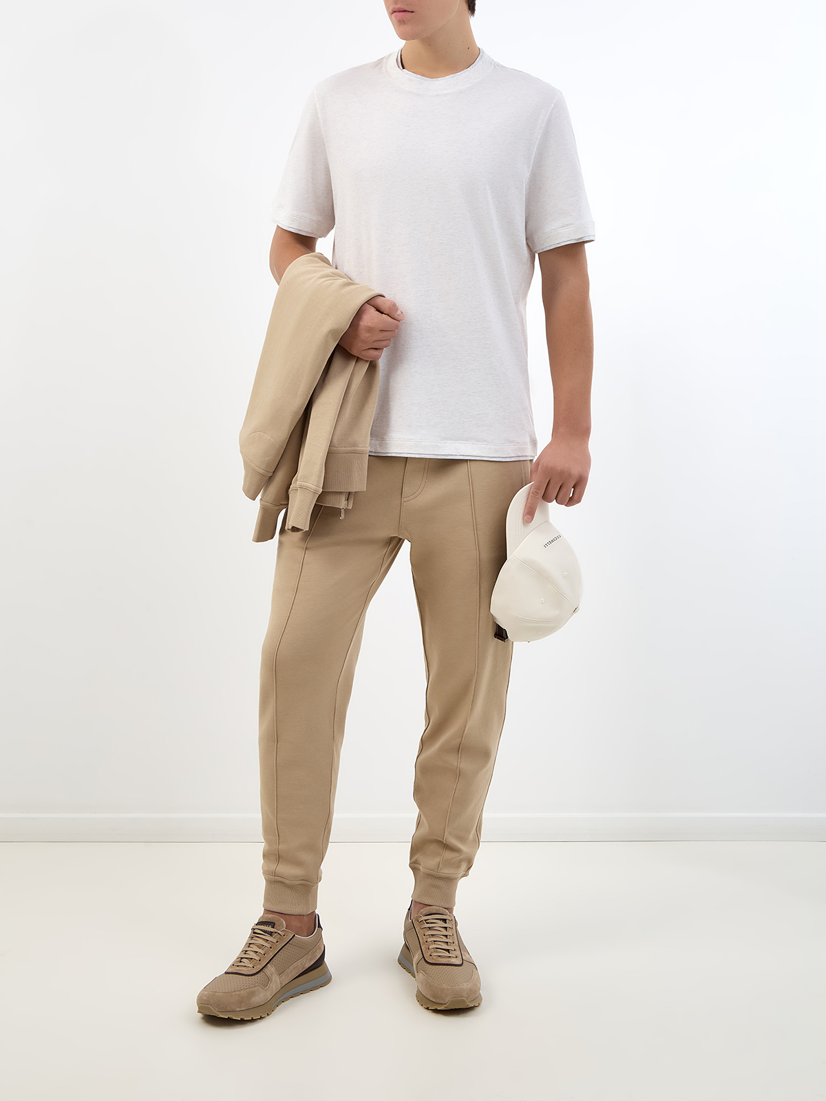 Хлопковые брюки-джоггеры Travelwear с поясом на кулиске BRUNELLO CUCINELLI, цвет бежевый, размер 50;54;48 - фото 2