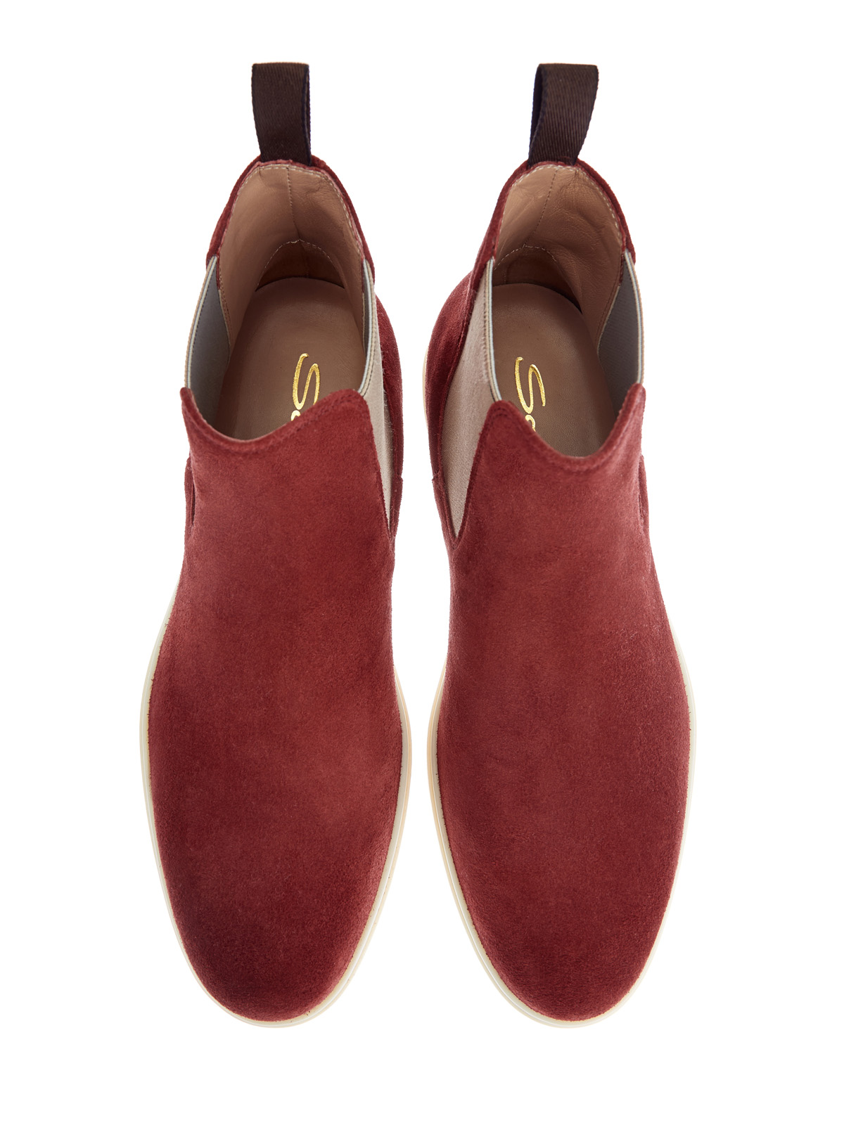 Ботинки в стиле casual из бархатистой замши SANTONI, цвет бордовый, размер 36.5;38;39.5;38.5;37;40.5 - фото 5