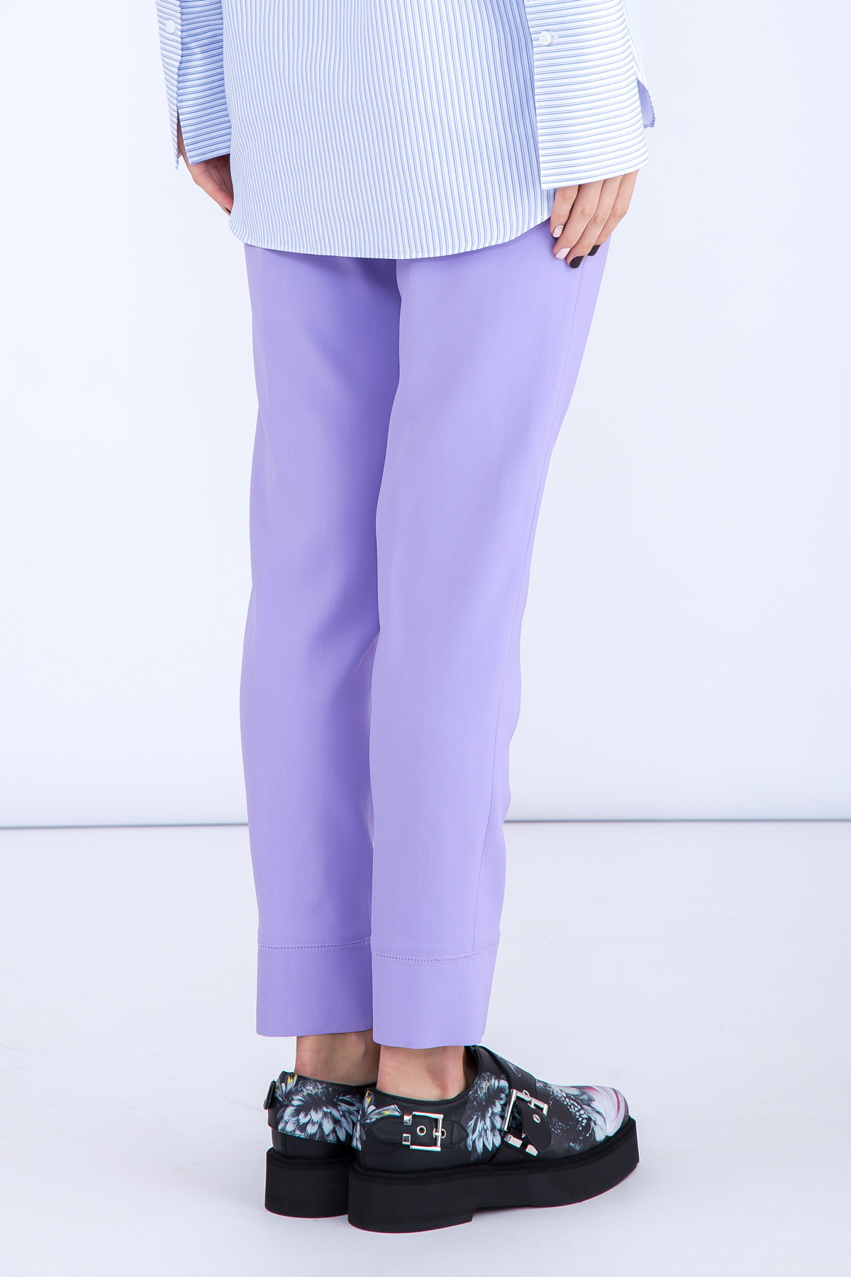 Лаконичные брюки-джоггеры с кулиской на поясе ERMANNO SCERVINO, цвет фиолетовый, размер 38;42 - фото 4