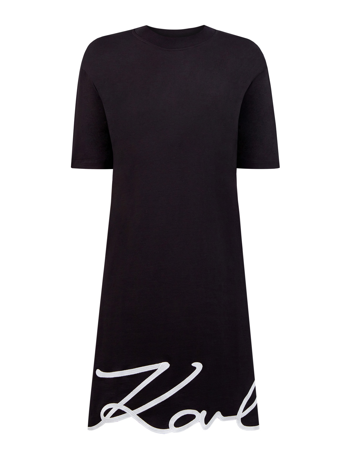 Платье-футболка с контрастным декором K/Signature KARL LAGERFELD, цвет черный, размер M;L;XL;S Платье-футболка с контрастным декором K/Signature - фото 1