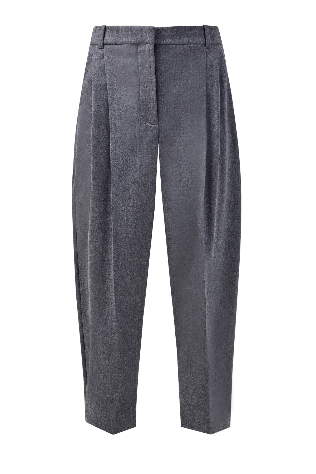 Укороченные брюки из шерстяной фланели STELLA McCARTNEY, цвет серый, размер S - фото 1