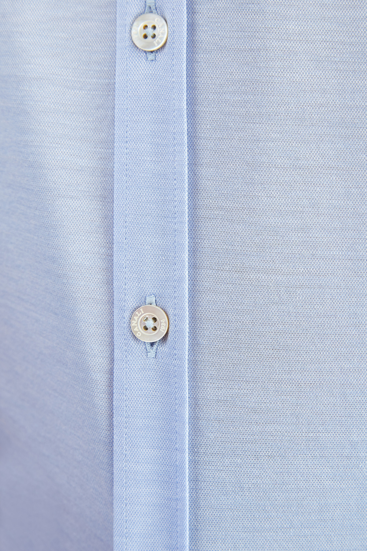 Базовая голубая рубашка с коротким рукавом из пике CANALI, цвет голубой, размер 46 - фото 5