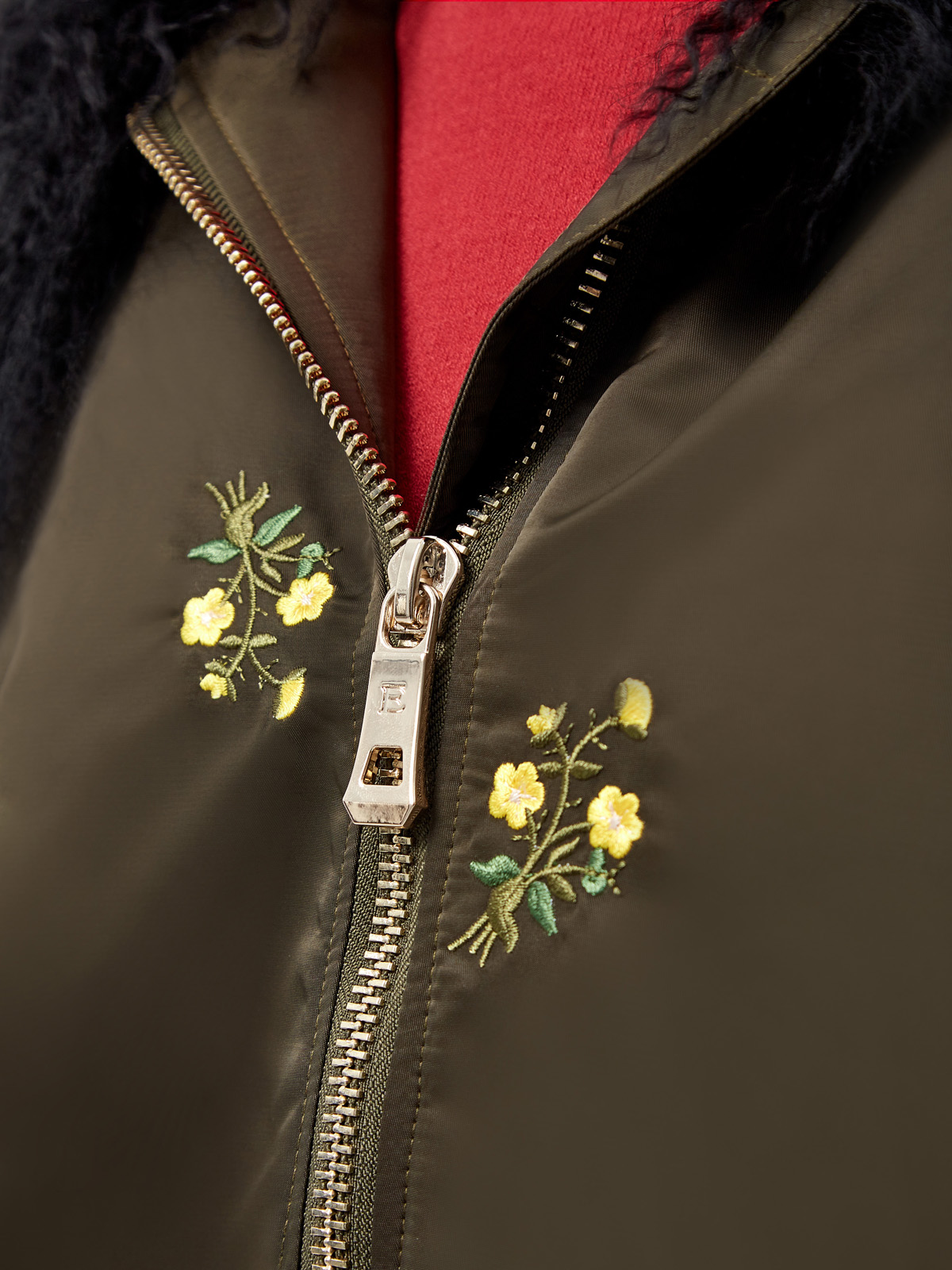 Куртка с воротом-oversize и вышитым принтом ERMANNO ERMANNO SCERVINO, цвет мульти, размер L;S - фото 5