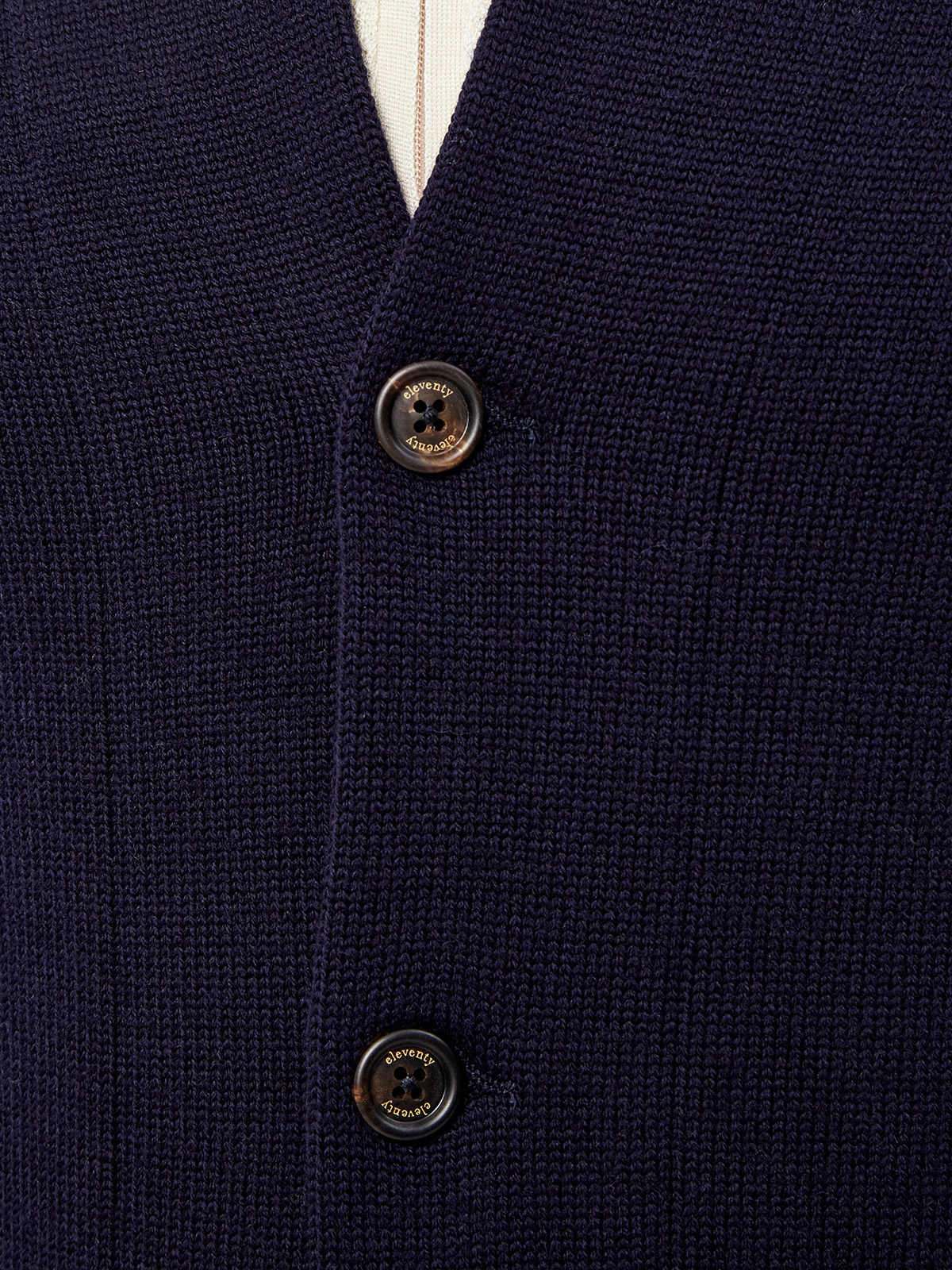 Кардиган из мягкой шерсти с контрастной окантовкой ELEVENTY, цвет синий, размер 50;52;54;48 - фото 5