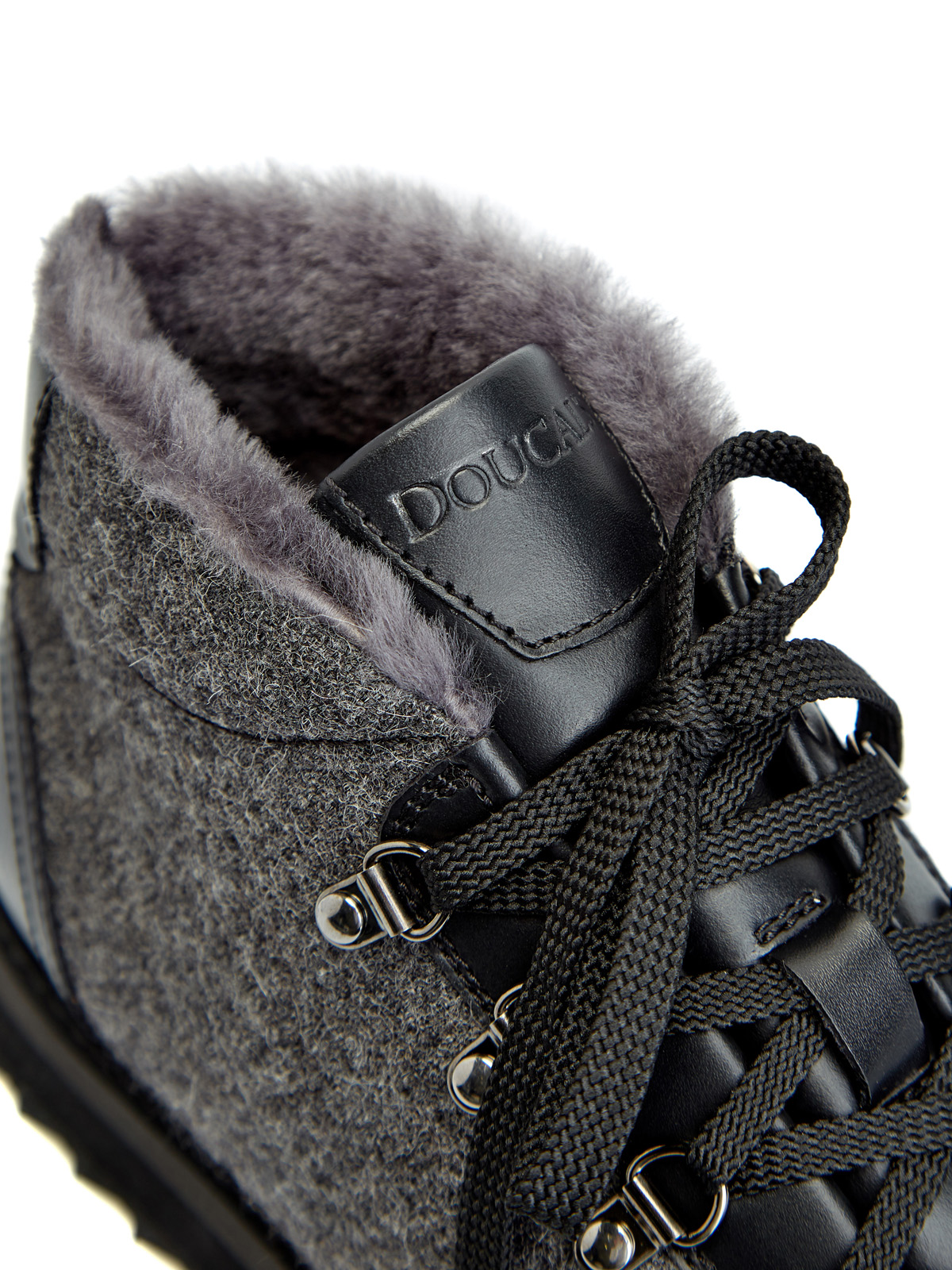 Комбинированные ботинки из кожи и густой овчины DOUCAL'S, цвет серый, размер 40.5;41;41.5;42.5;43;43.5;44 - фото 6