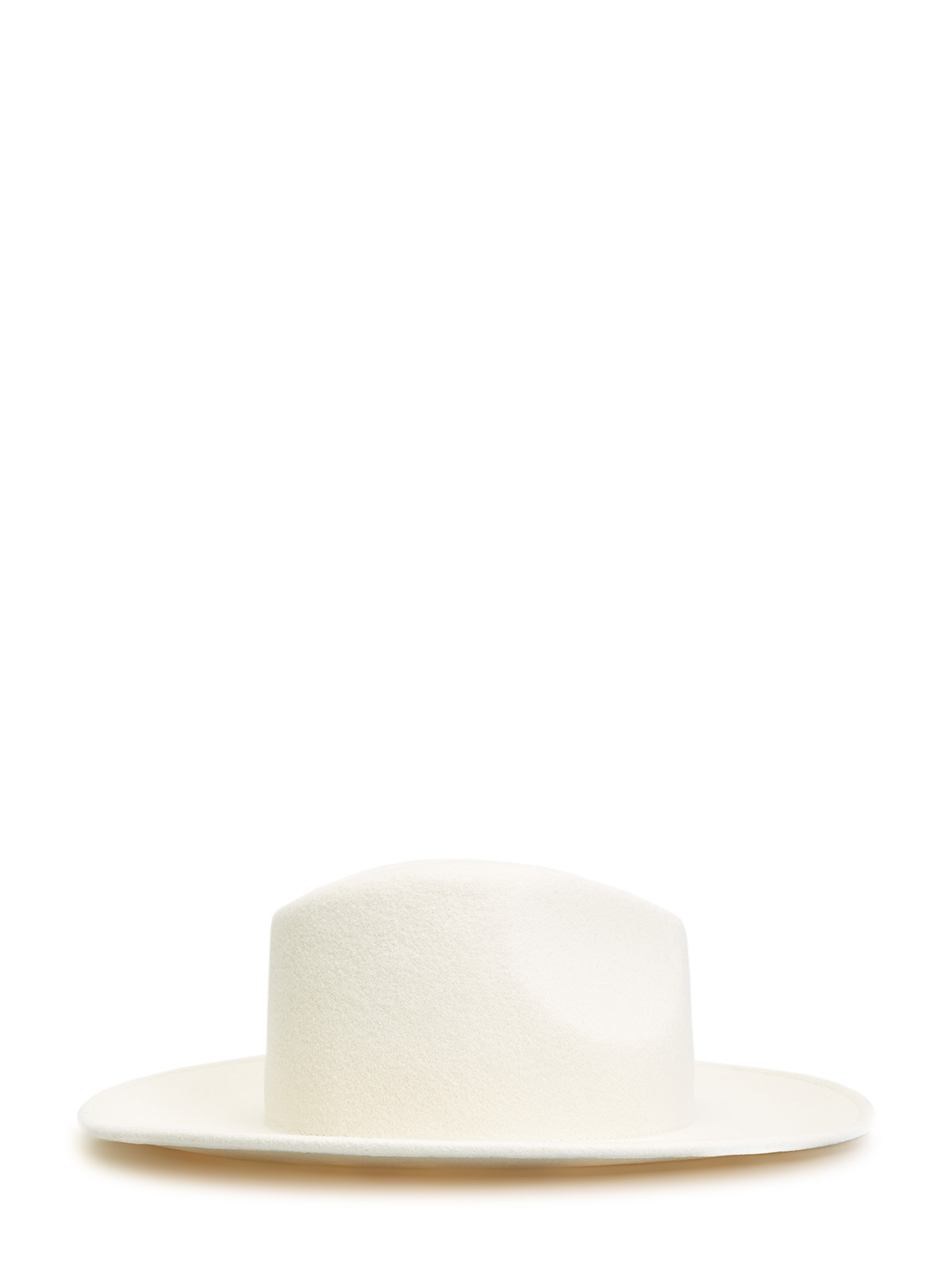 Шляпа-трилби из шерсти с фирменной вышивкой LORENA ANTONIAZZI, цвет белый, размер M;L - фото 2