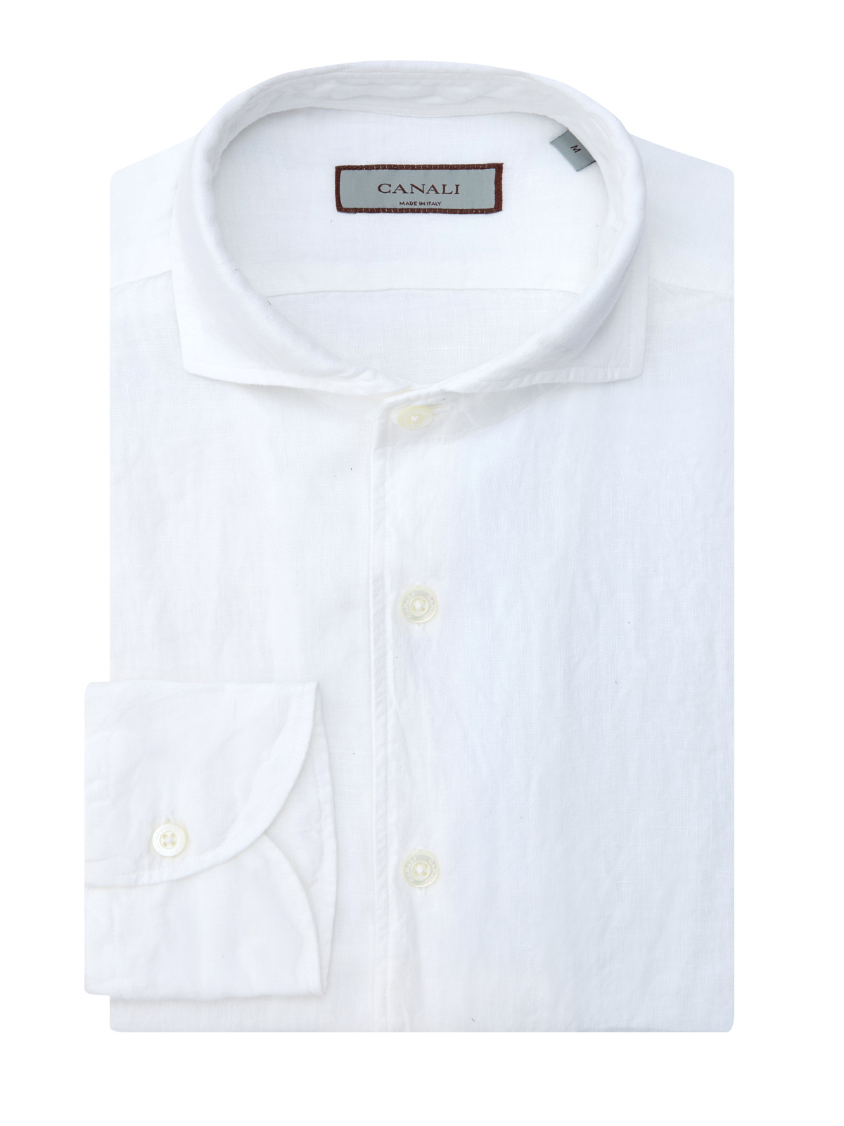 Белая льняная рубашка в классическом стиле