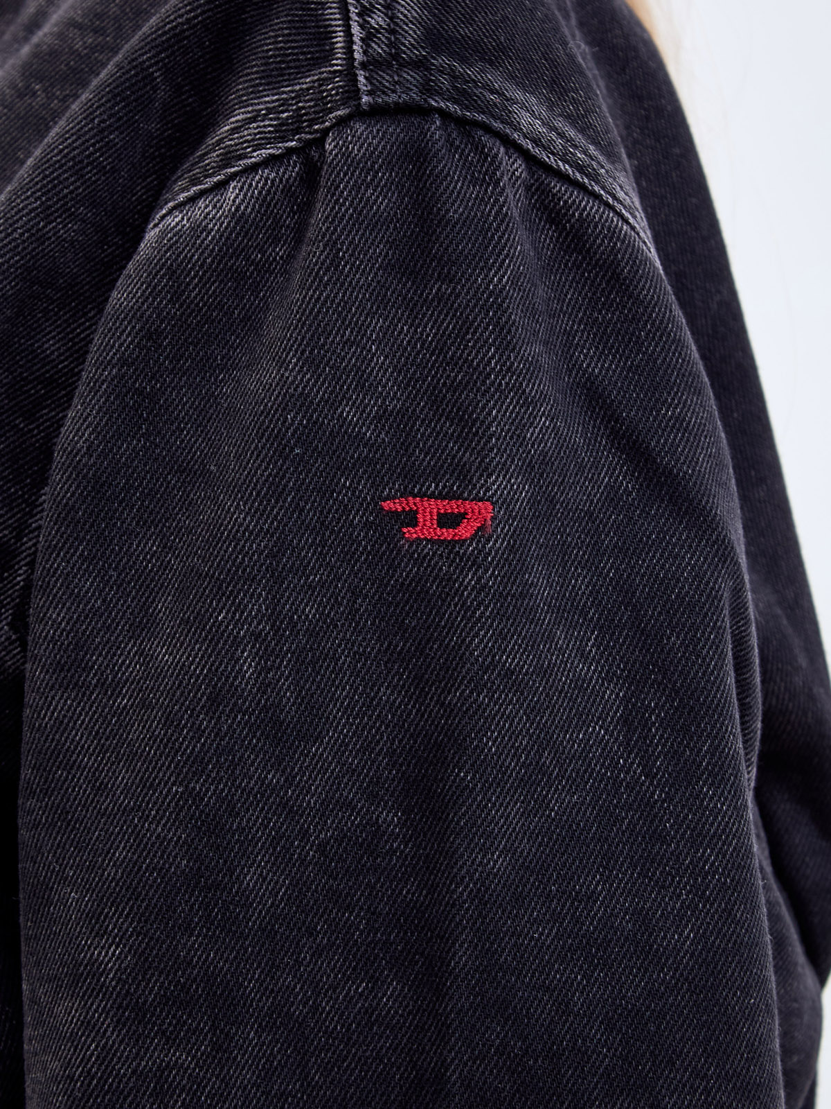 Укороченная куртка-бомбер De-Kiddo из окрашенного вручную денима DIESEL, цвет черный, размер XS;S;M - фото 5