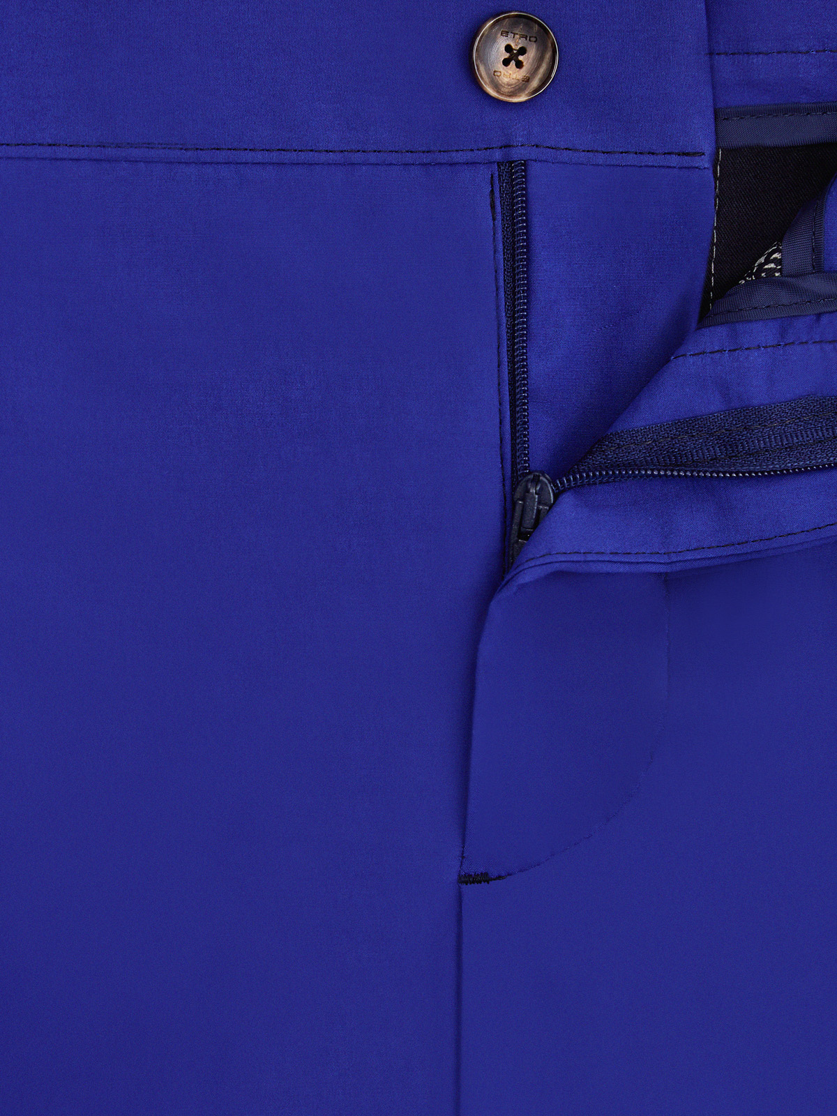 Однотонные брюки из гладкого эластичного хлопка ETRO, цвет синий, размер 48;50;54;56;46 - фото 7