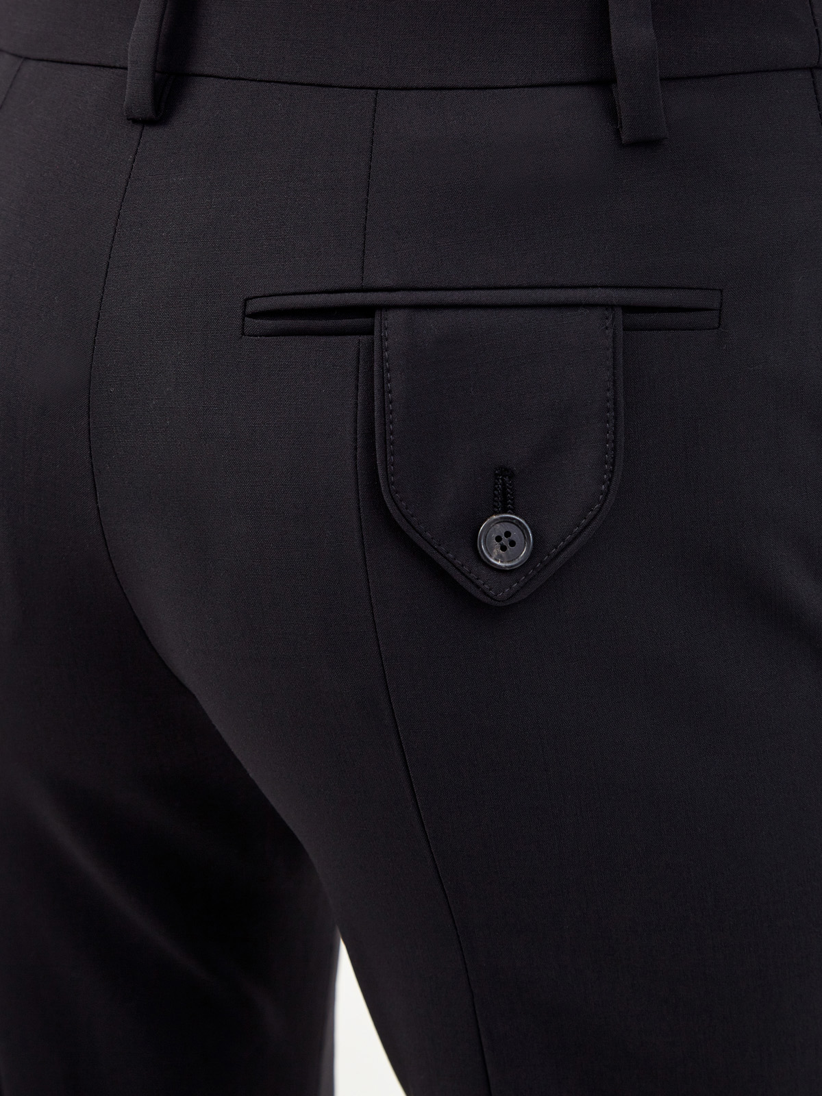 Строгие брюки из костюмной шерстяной ткани VALENTINO, цвет черный, размер 38;40;42;44 - фото 6