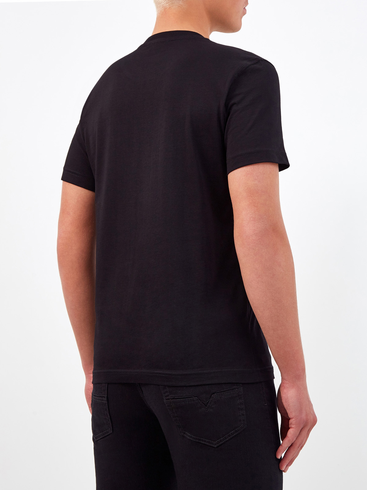 Футболка T-Diegor из плотного хлопка с цифровым принтом Черный, фото 4