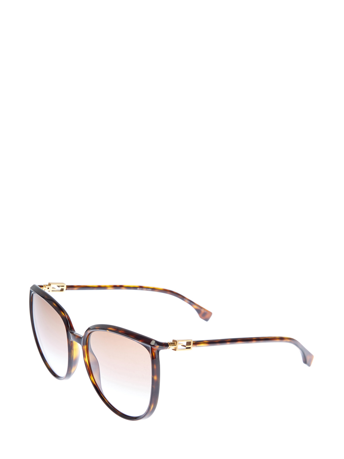 Очки-oversize в тонкой оправе с черепаховым принтом FENDI (sunglasses), цвет мульти, размер M;L;XL;2XL;3XL - фото 2