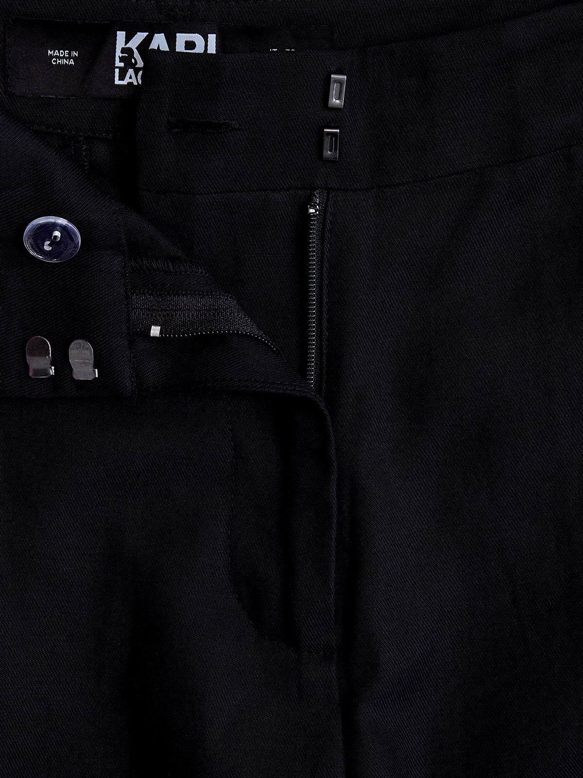 Широкие брюки из лиоцелла и хлопка с фактурными защипами KARL LAGERFELD, цвет черный, размер XS;S;M;L;XL - фото 6