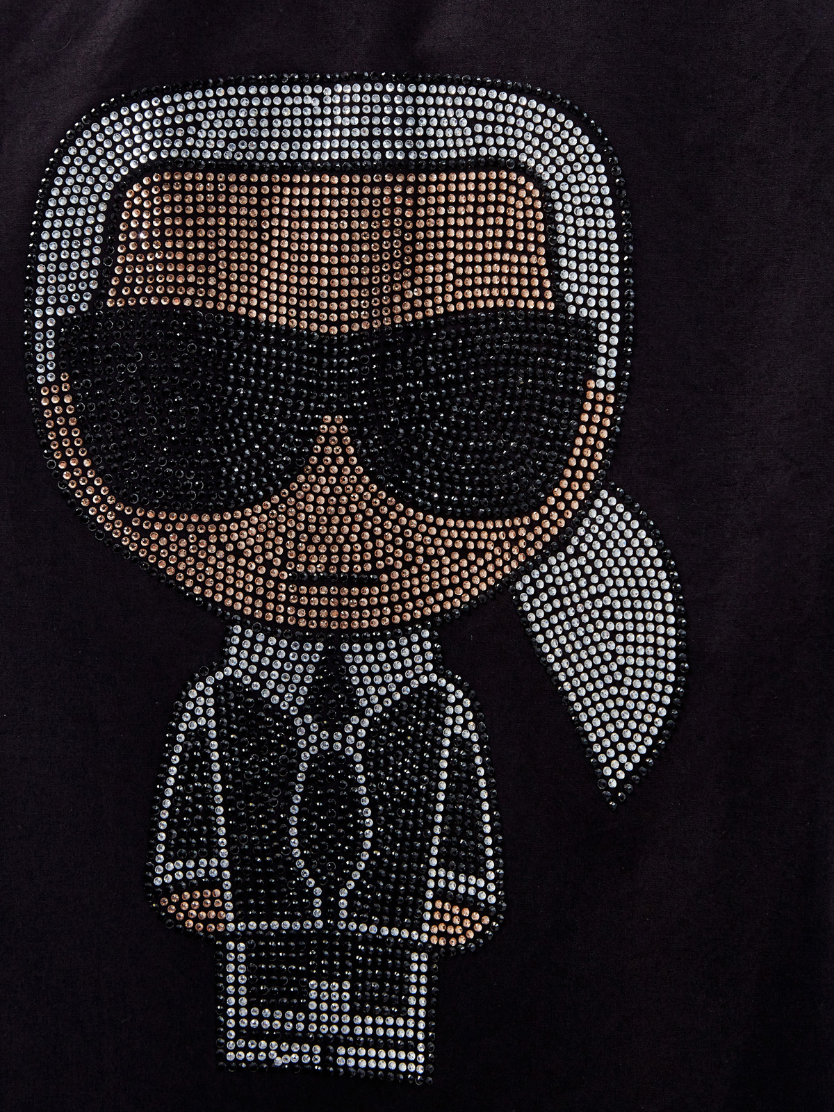 Удлиненная рубашка K/Ikonik с макро-аппликацией из стразов KARL LAGERFELD, цвет черный, размер XS;S;M Удлиненная рубашка K/Ikonik с макро-аппликацией из стразов - фото 5