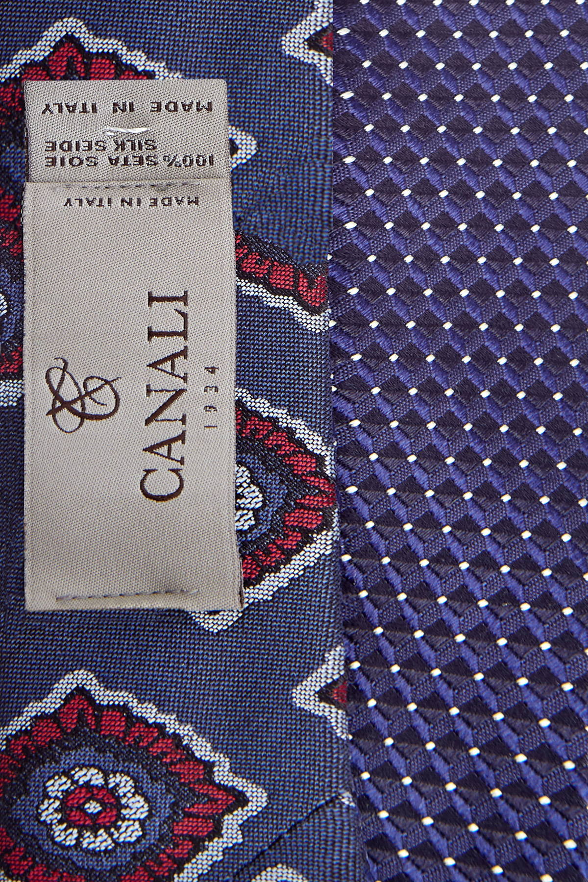 Шелковый галстук с потайной отделкой в строгом стиле CANALI, цвет мульти, размер 40;41;42;43;44;45 - фото 5