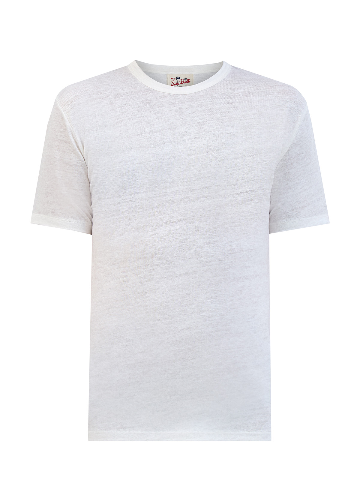 

Футболка из натурального льна с вышитым логотипом в тон, Белый, Футболка из натурального льна с вышитым логотипом в тон