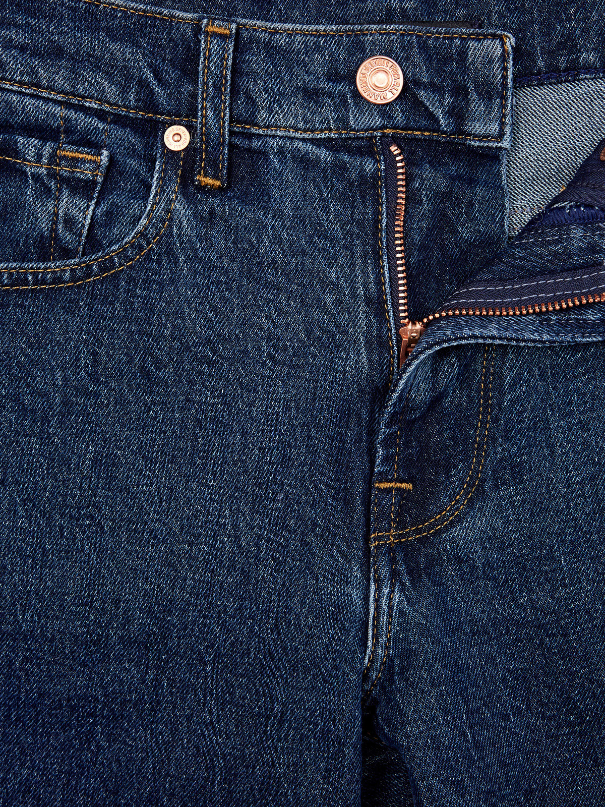 Прямые джинсы Tess в стиле 90-х с необработанным краем 7 FOR ALL MANKIND, цвет синий, размер S;M;M;L;L;XS - фото 5
