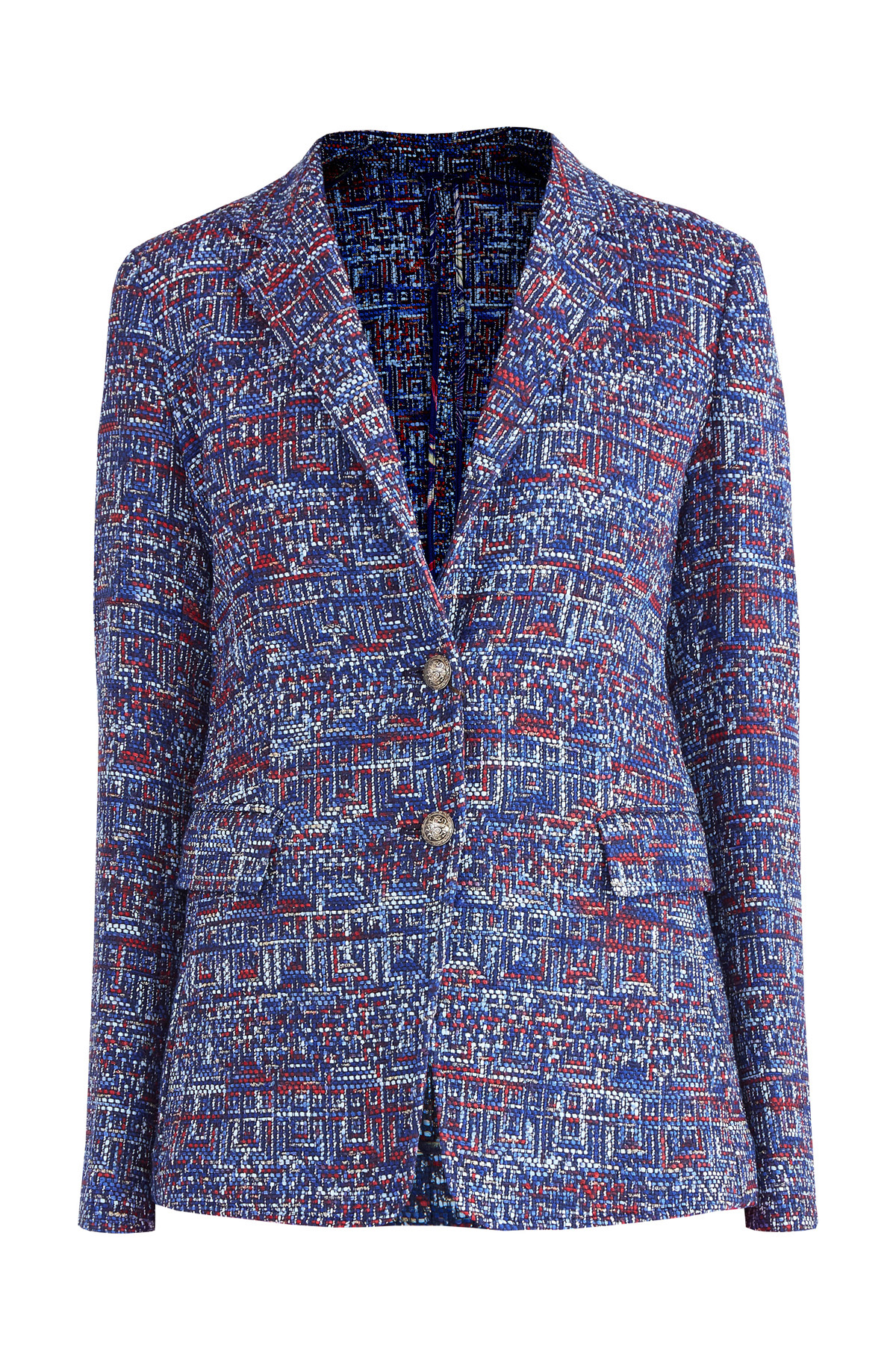 

Жакет приталенного кроя из хлопкового твида пестрой расцветки