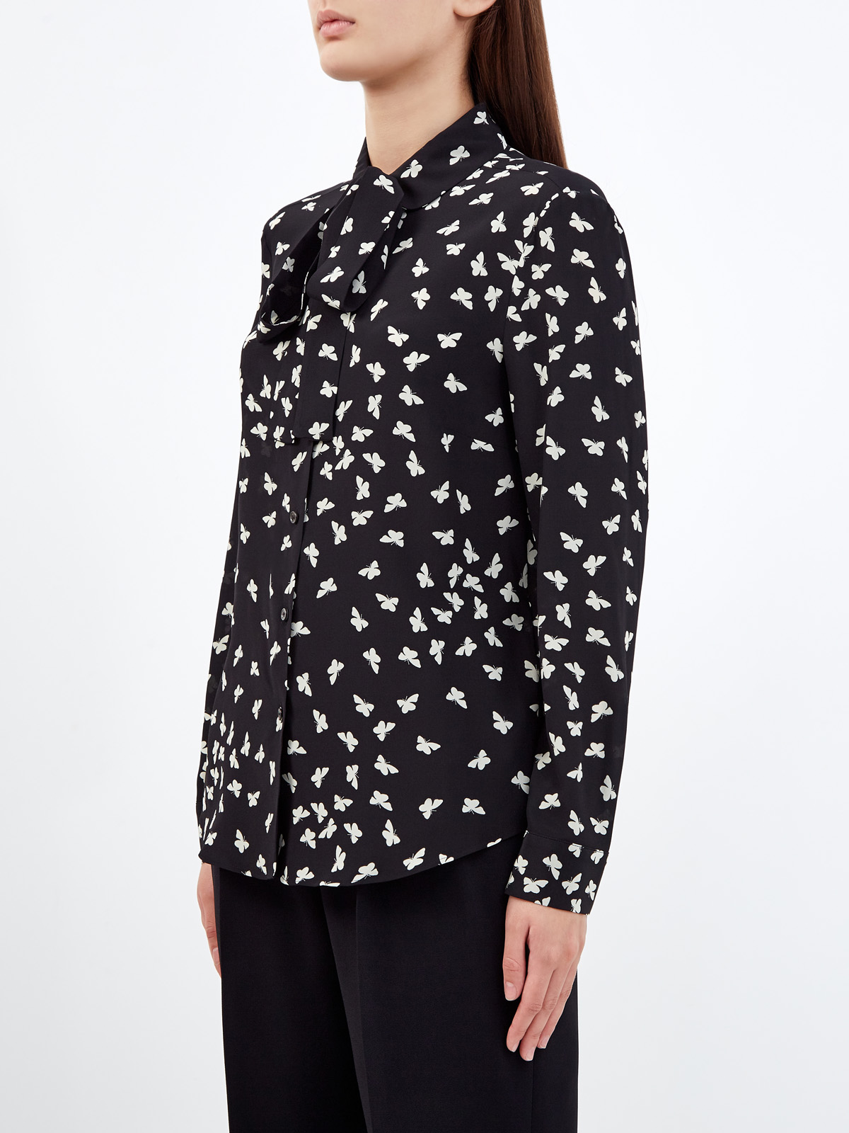 Шелковая блуза с принтом «Тысяча бабочек» REDVALENTINO, цвет мульти, размер M;XL;S - фото 3