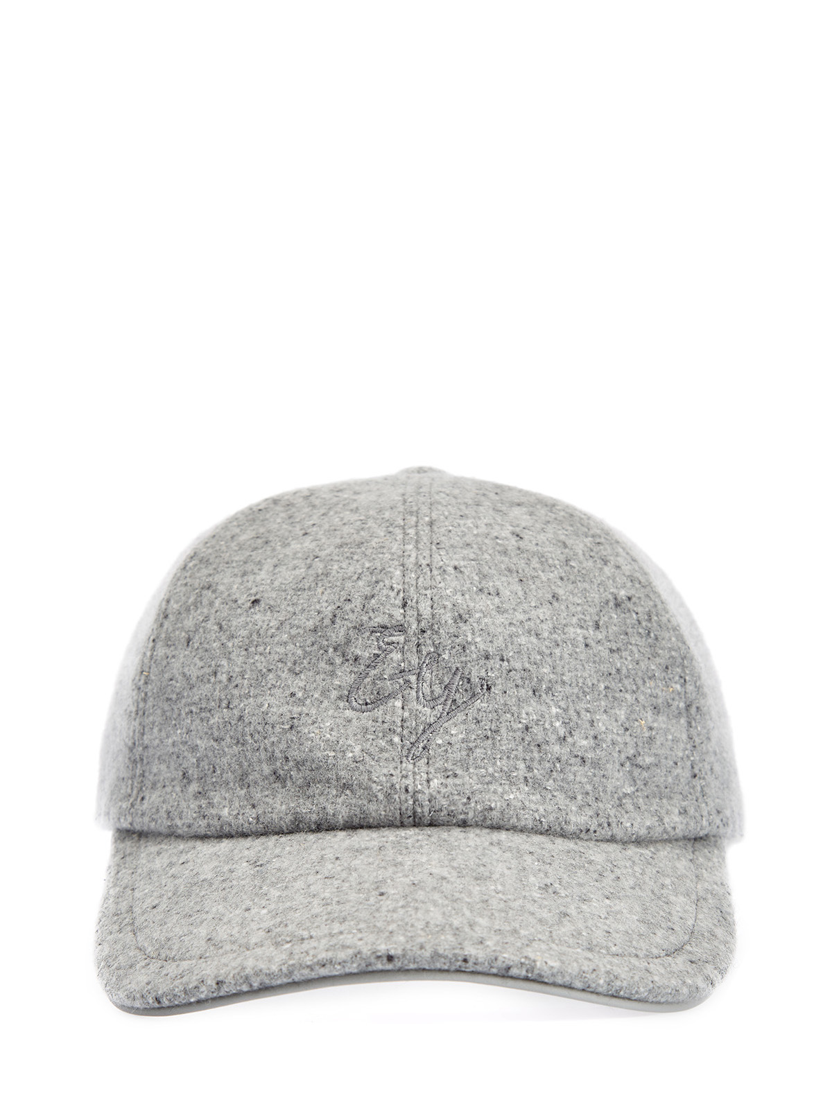 

Бейсболка из кашемира и шелка букле с вышитым логотипом, Серый, Бейсболка из кашемира и шелка букле с вышитым логотипом