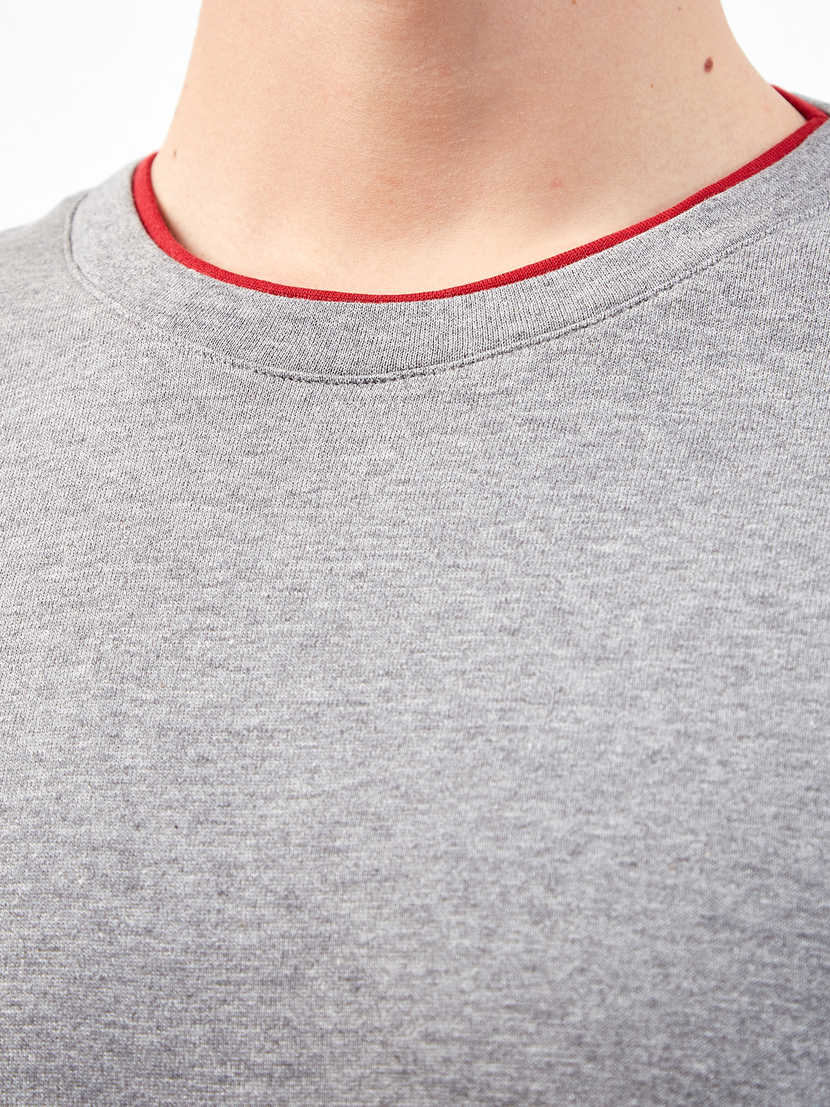 Хлопковая футболка из джерси с контрастной отделкой ELEVENTY, цвет серый, размер 50;52;54;48 - фото 5