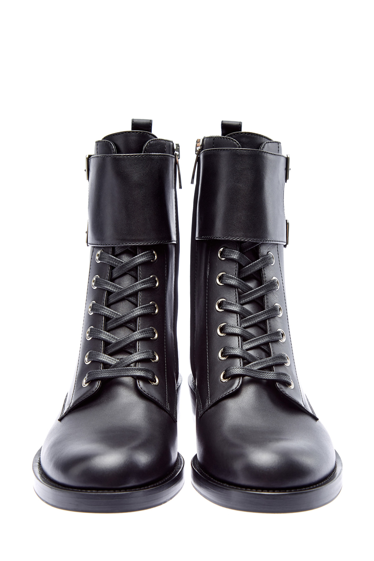 Кожаные ботинки в стиле милитари с пряжками GIANVITO ROSSI, цвет черный, размер 36.5;39;38.5 - фото 5