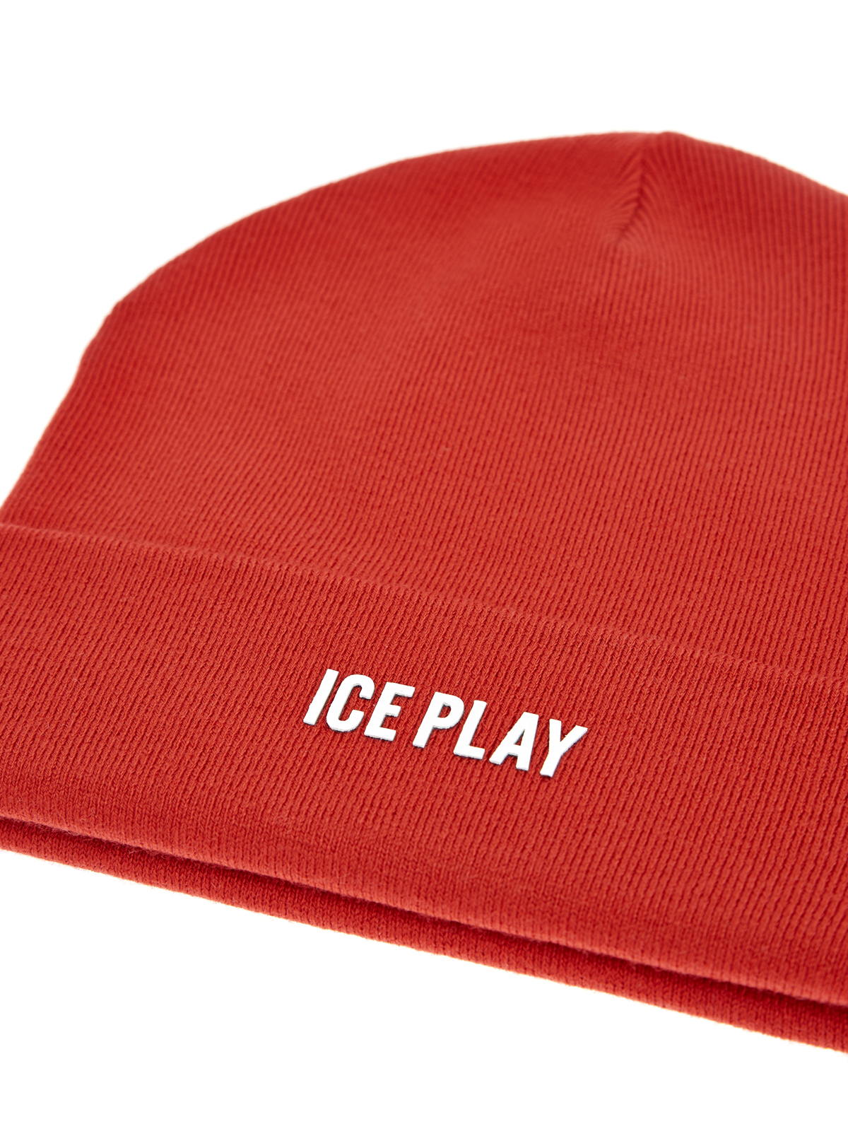 Яркая шапка с отворотом и контрастным логотипом ICE PLAY, цвет красный, размер 48;50;52 - фото 4