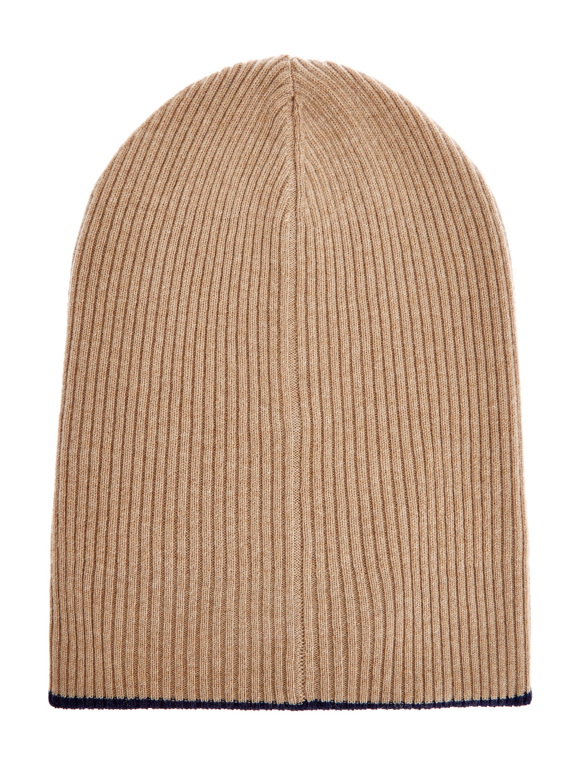 Кашемировая шапка с контрастной внутренней отделкой BRUNELLO CUCINELLI, цвет бежевый, размер M;L - фото 2