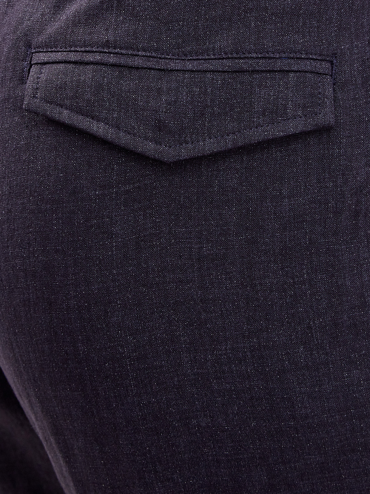 Льняные брюки в стиле casual с поясом на кулиске PESERICO, цвет синий, размер 46;48;52;50 - фото 3