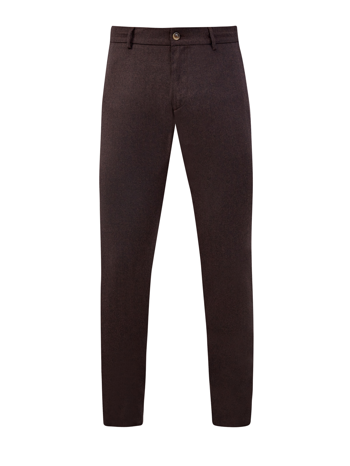 Шерстяные брюки в стиле casual с отделкой из замши CANALI, цвет коричневый, размер 48;50;52;54 - фото 1