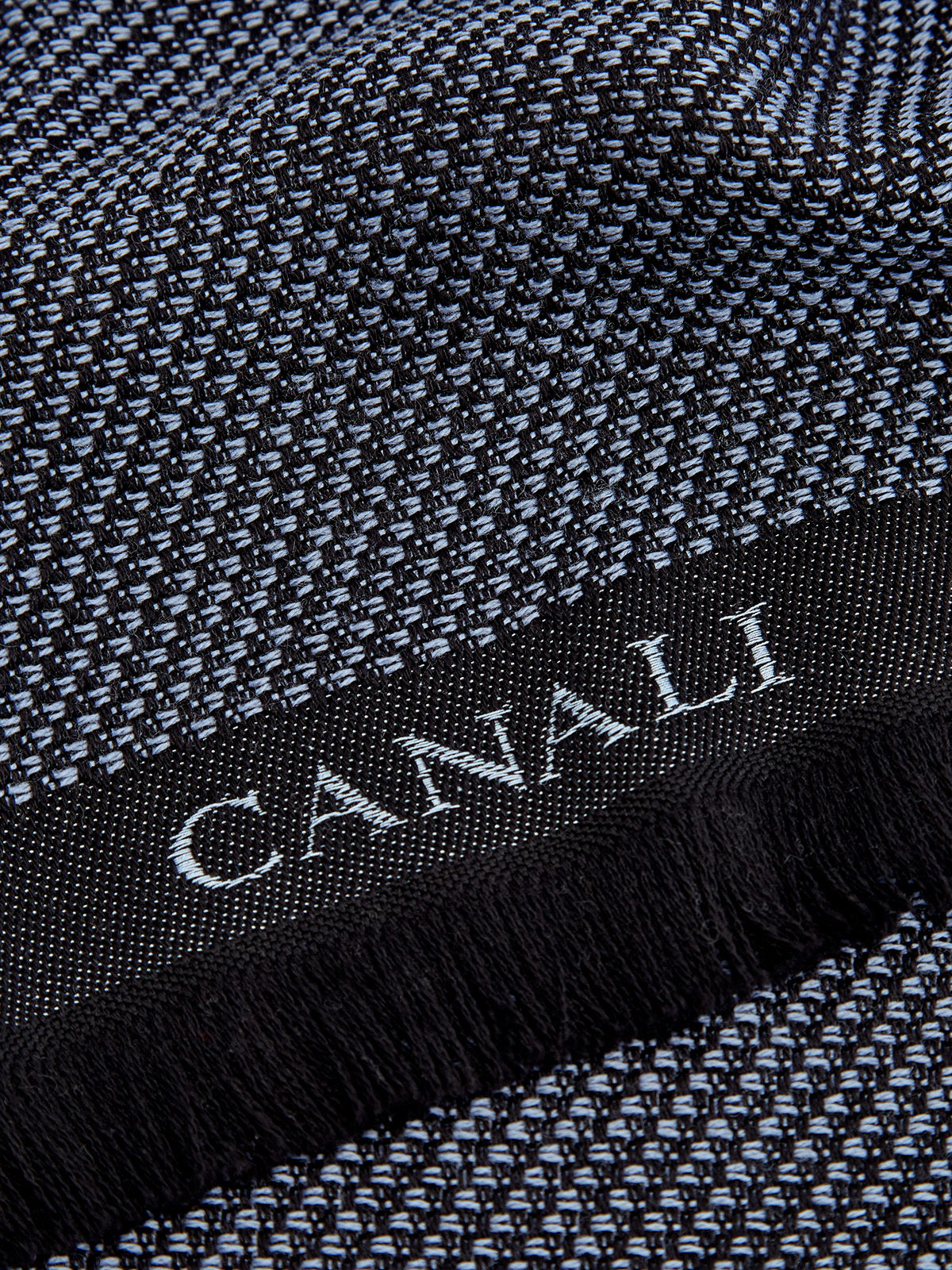 Шерстяной шарф с логотипом ручной работы CANALI, цвет синий, размер 41.5;44;45 - фото 2