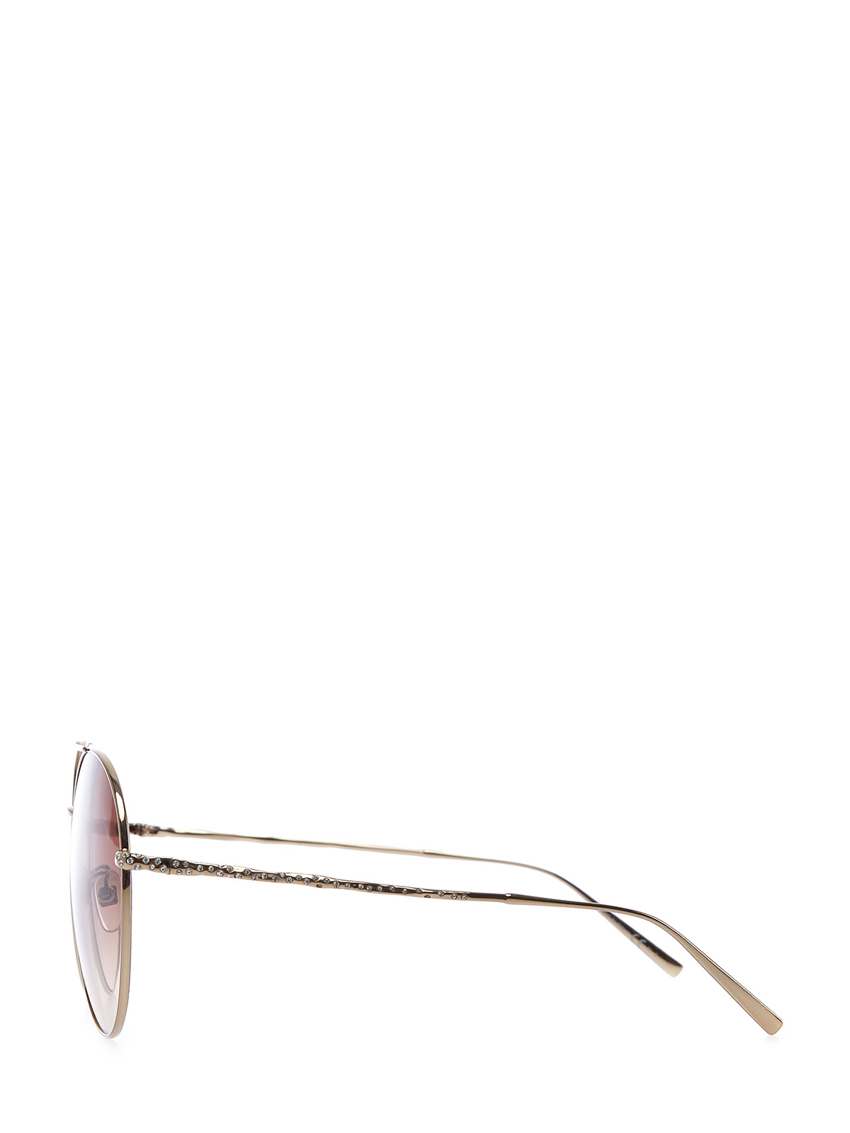 Очки-авиаторы с тонким двойным мостом и кристаллами Swarovski GIVENCHY (sunglasses), цвет коричневый - фото 3