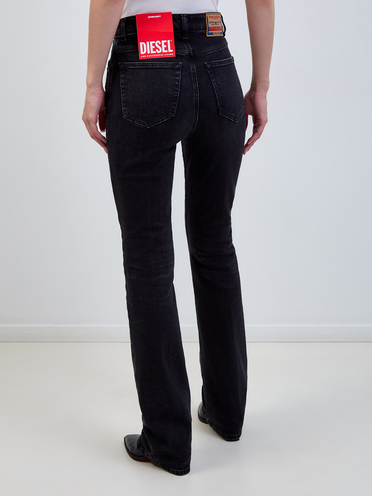 Джинсы Bootcut D-Escription из эластичного органического денима Черный, фото 4