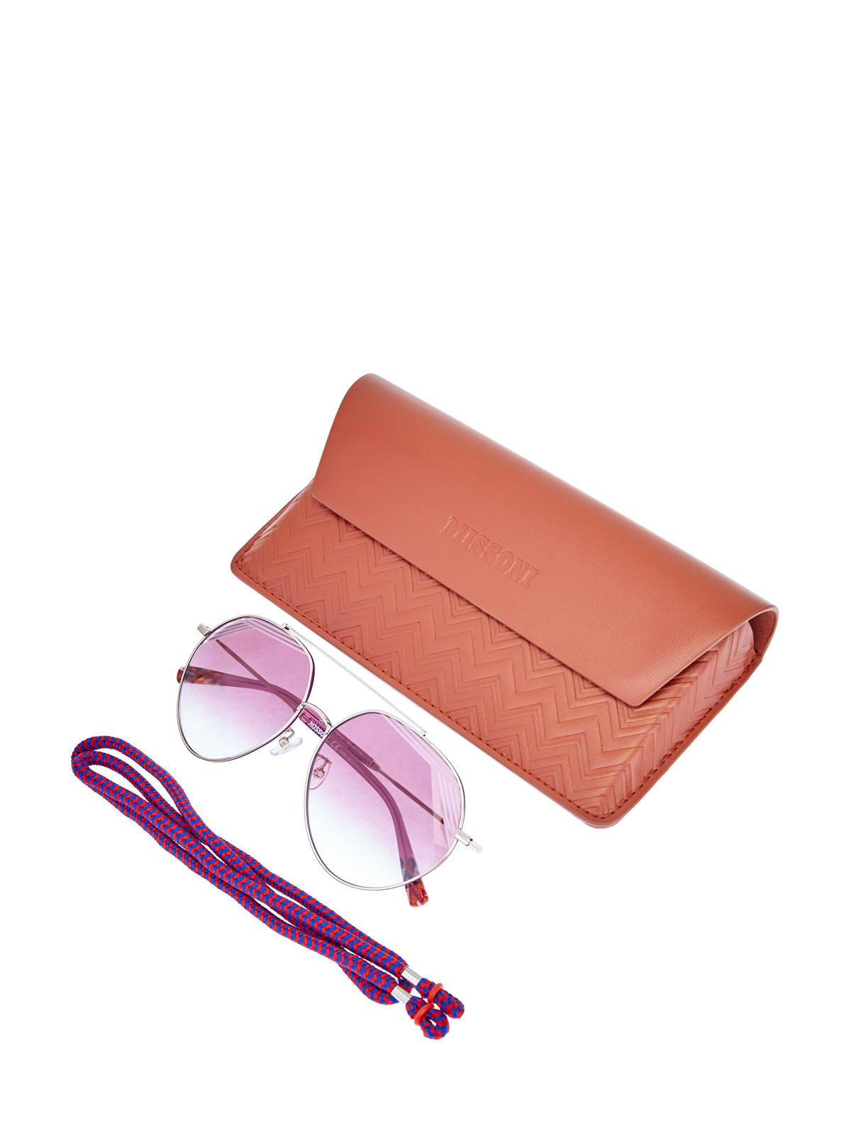 Солнцезащитные очки-oversize в тонкой металлической оправе MISSONI, цвет розовый, размер S;M;L - фото 4