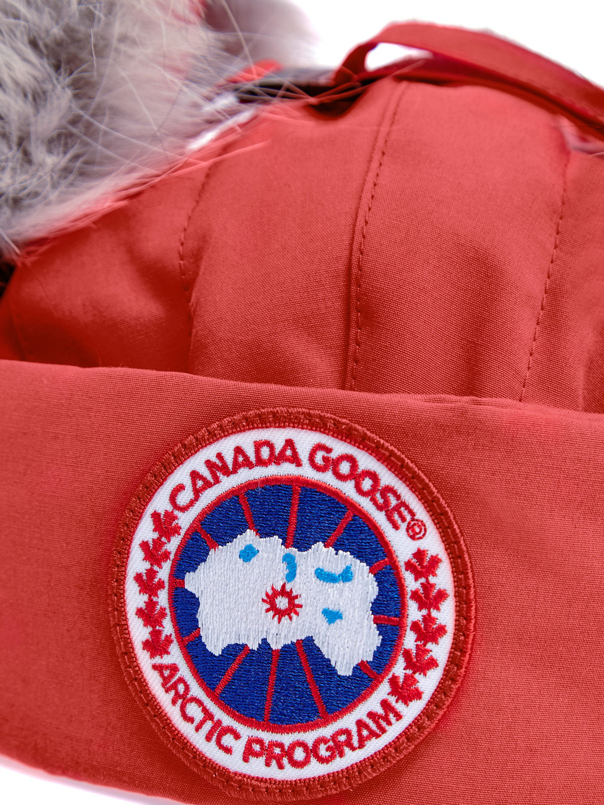 Шапка-трансформер с утеплителем из пуха и меховой отделкой CANADA GOOSE, цвет красный, размер S;L - фото 4