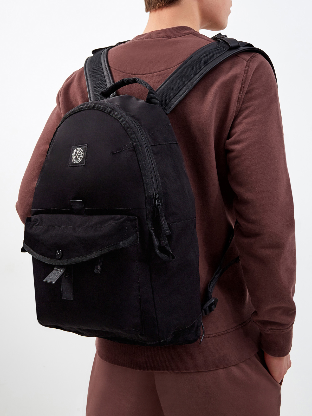 Вместительный рюкзак в стиле urban с двумя отделениями STONE ISLAND, цвет черный, размер 52;54;56 - фото 2