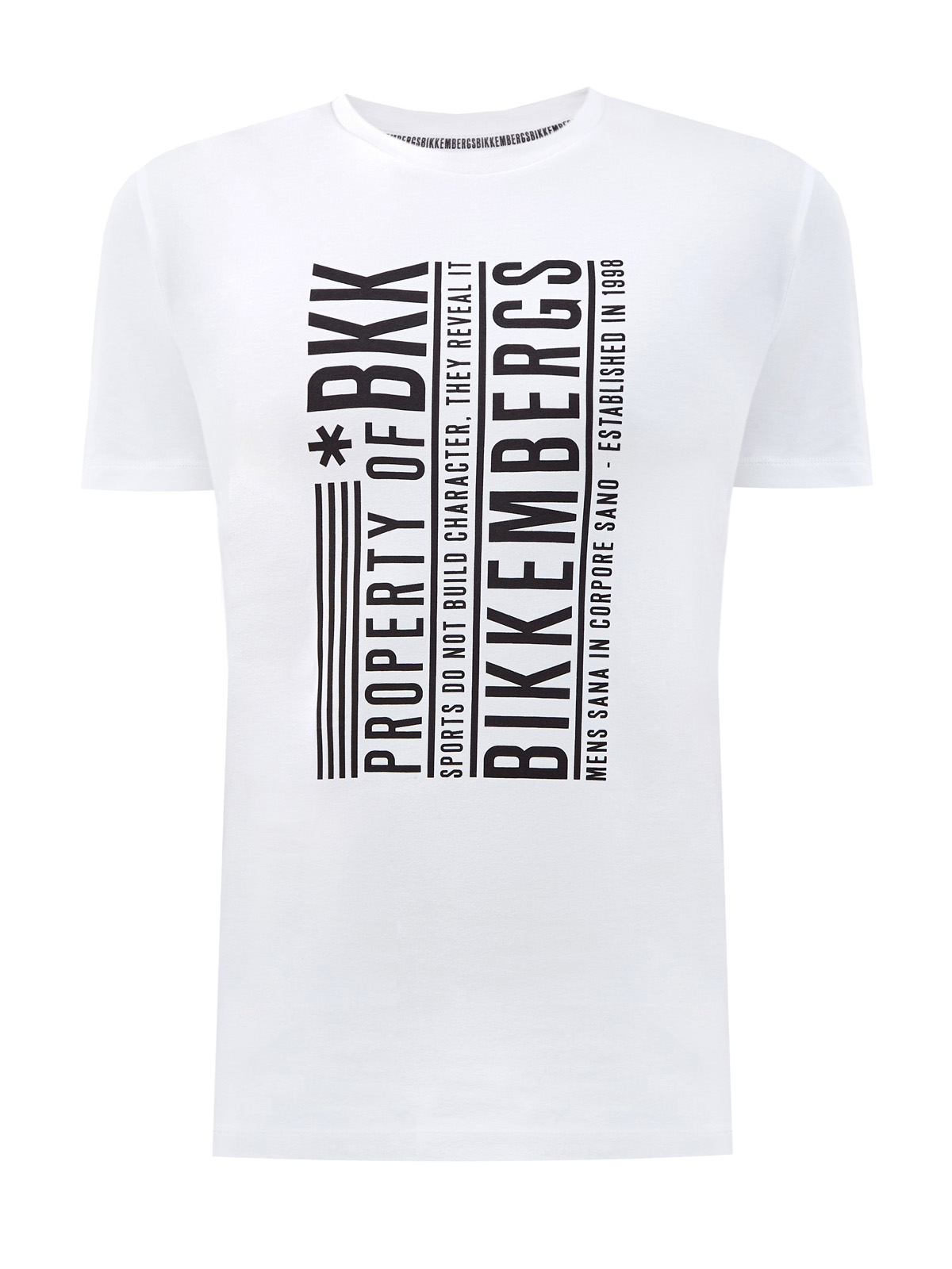 Хлопковая футболка с контрастным принтом Property of BKK BIKKEMBERGS, цвет белый, размер S;L;M - фото 1