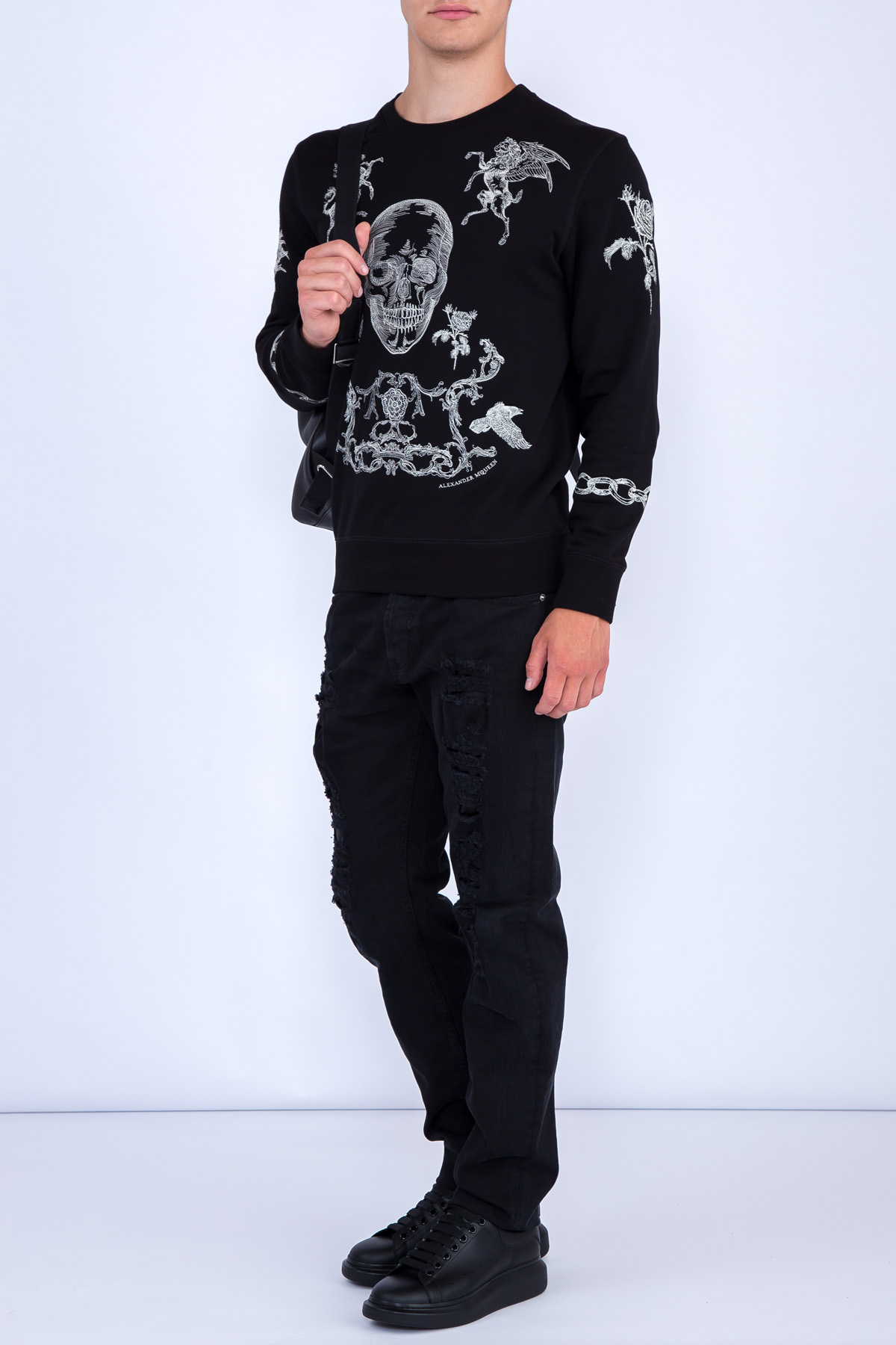 джинсы ALEXANDER MCQUEEN, цвет черный, размер 50 - фото 2