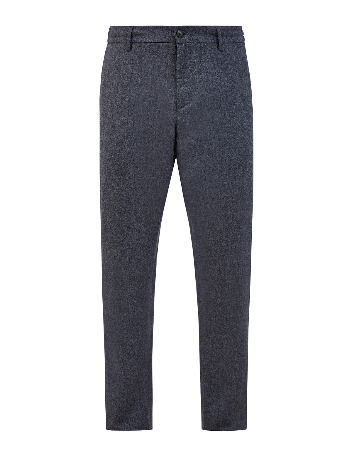 

Брюки из меланжевой шерсти с замшевой окантовкой, Серый, Брюки из меланжевой шерсти с замшевой окантовкой