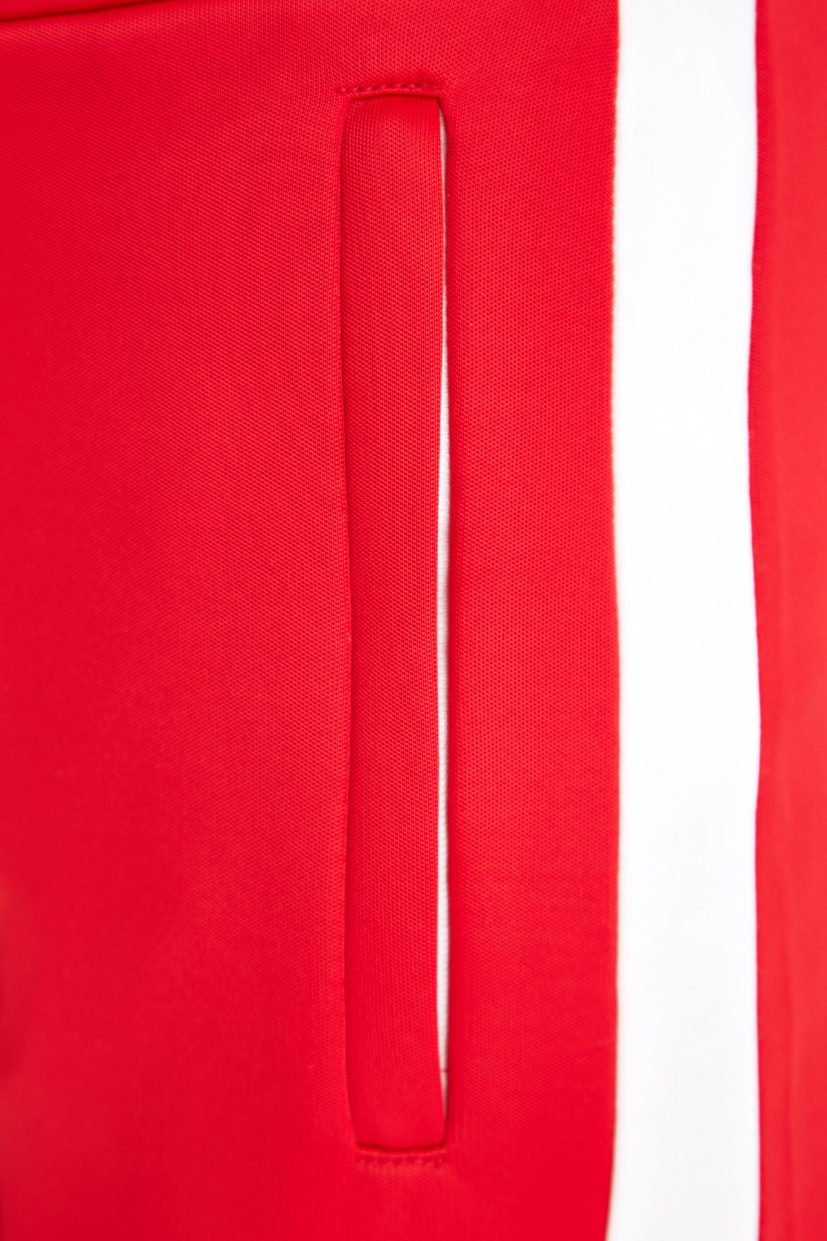 Спортивные брюки из хлопкового пике с контрастными лампасами MONCLER, цвет красный, размер 38 - фото 5