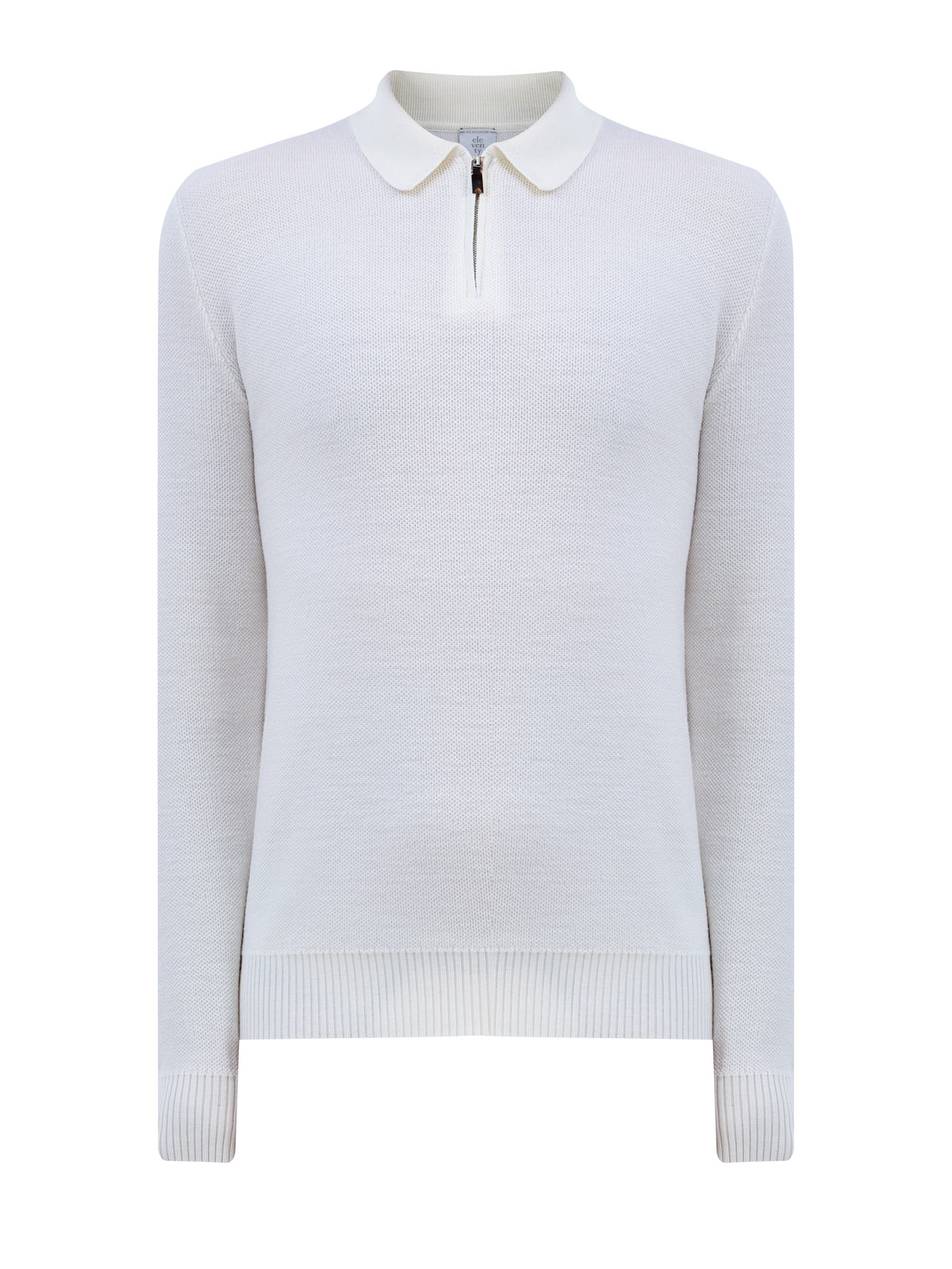 Джемпер-поло из фактурной шерсти с застежкой на молнию 51920₽