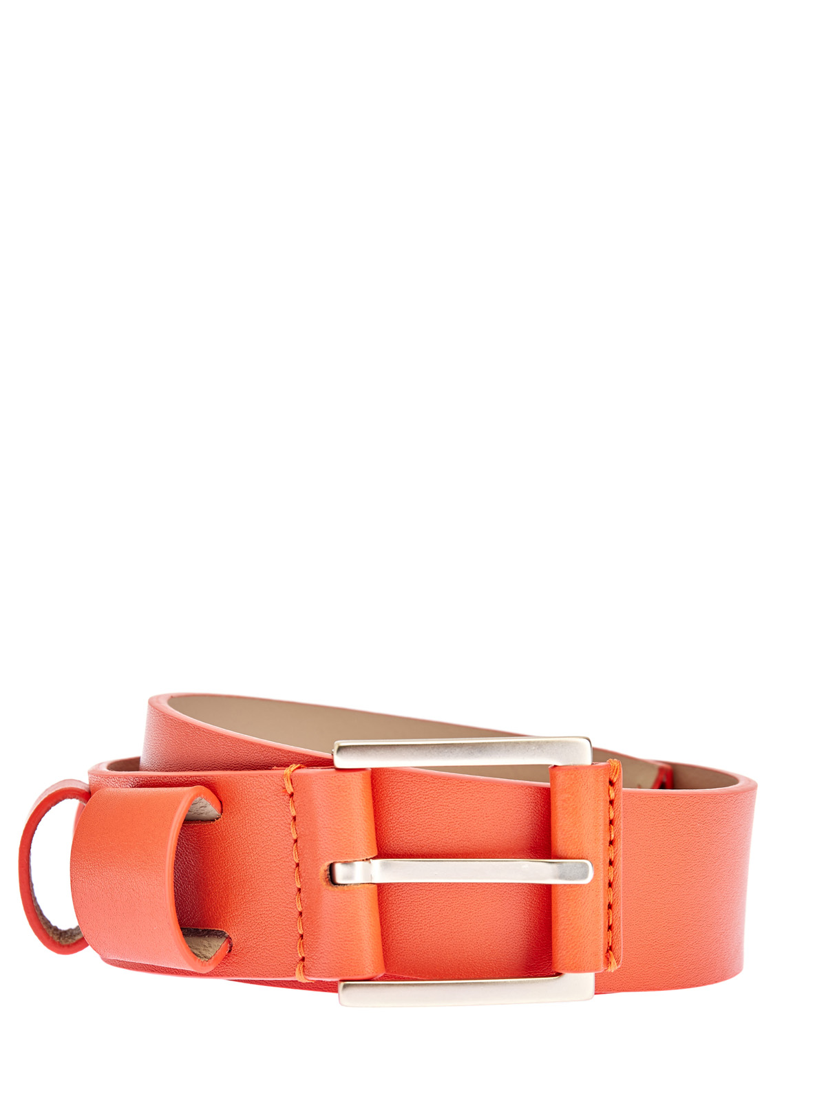 Кожаный ремень с макро-петлями LORENA ANTONIAZZI, цвет оранжевый, размер 40;44