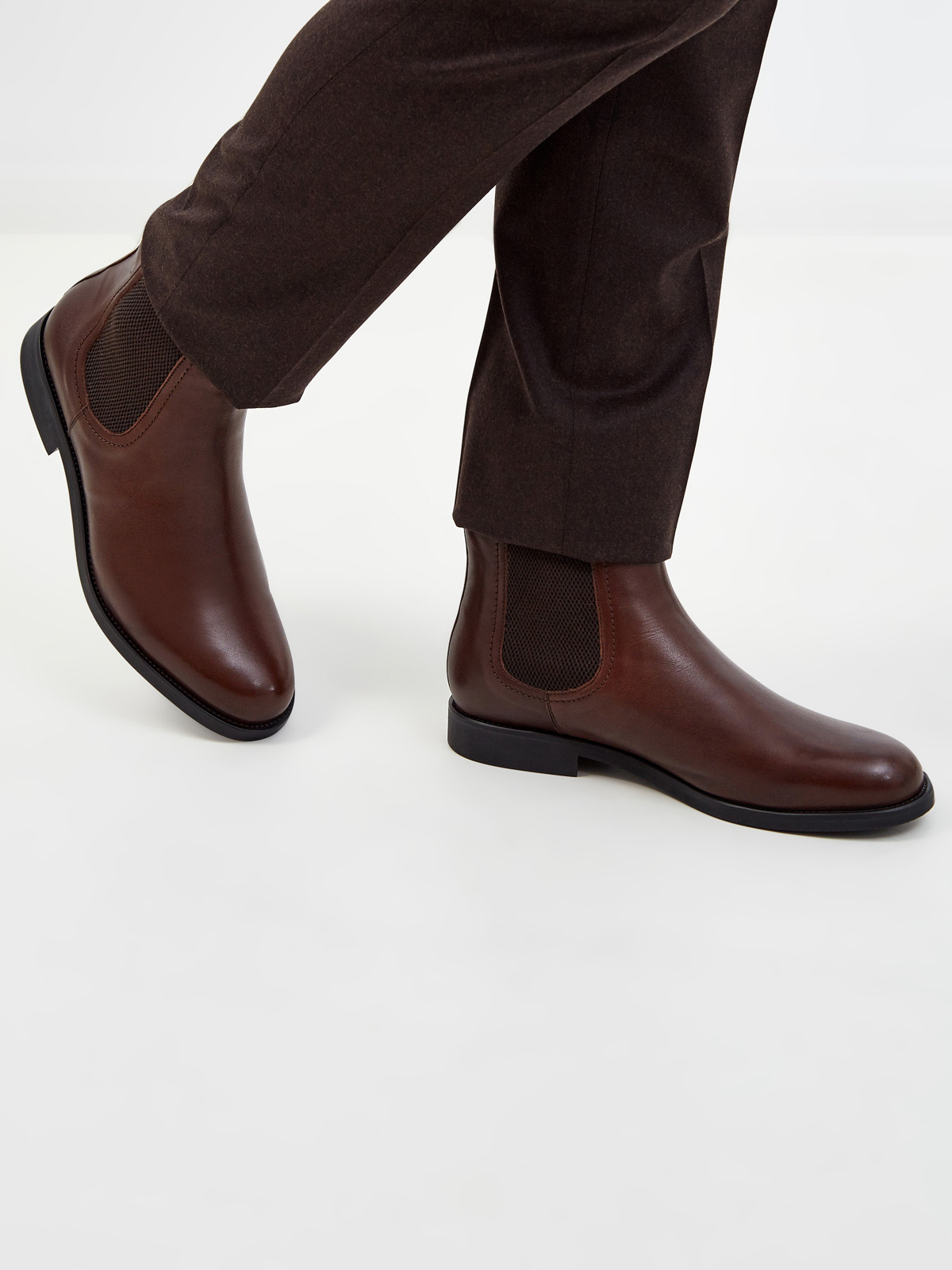 Ботинки-челси из гладкой кожи с меховой отделкой MORESCHI, цвет коричневый, размер 39.5;40.5;41;41.5;42;42.5;43;43.5;44 - фото 2