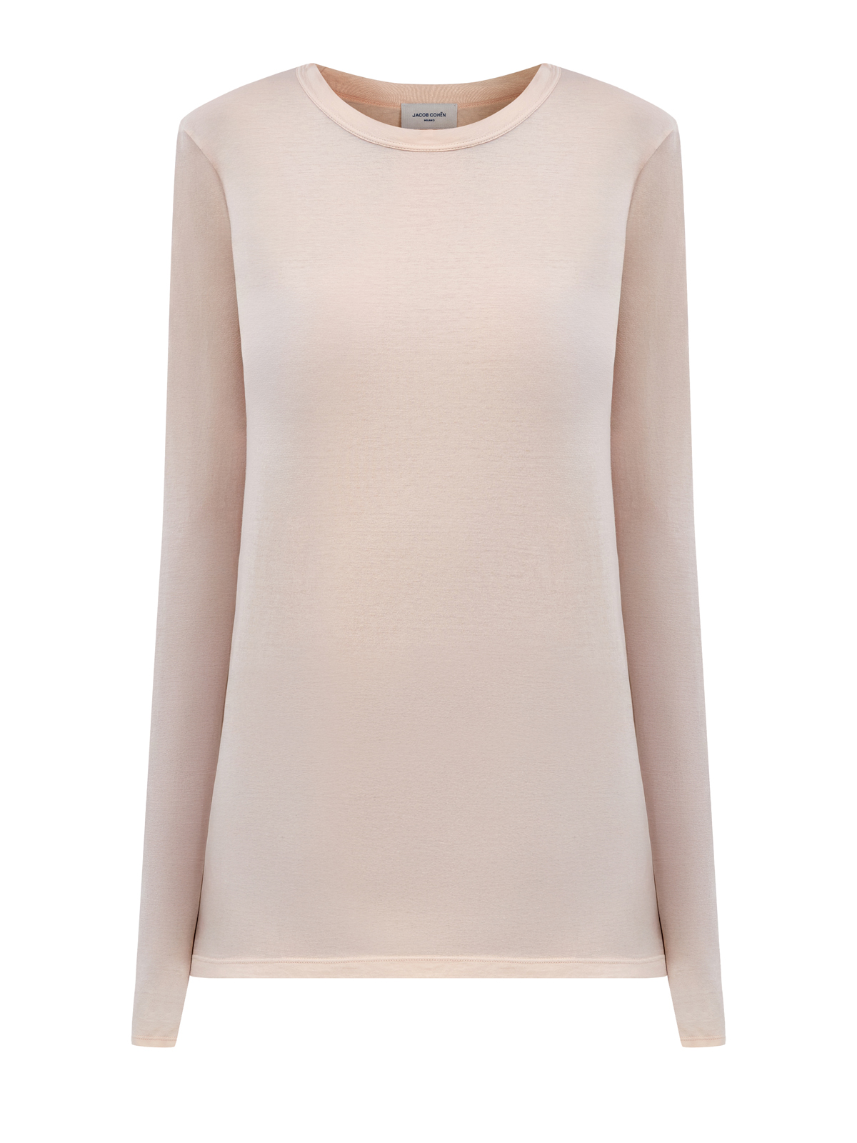 

Однотонный лонгслив из мягкого хлопкового джерси, Бежевый, Однотонный лонгслив из мягкого хлопкового джерси