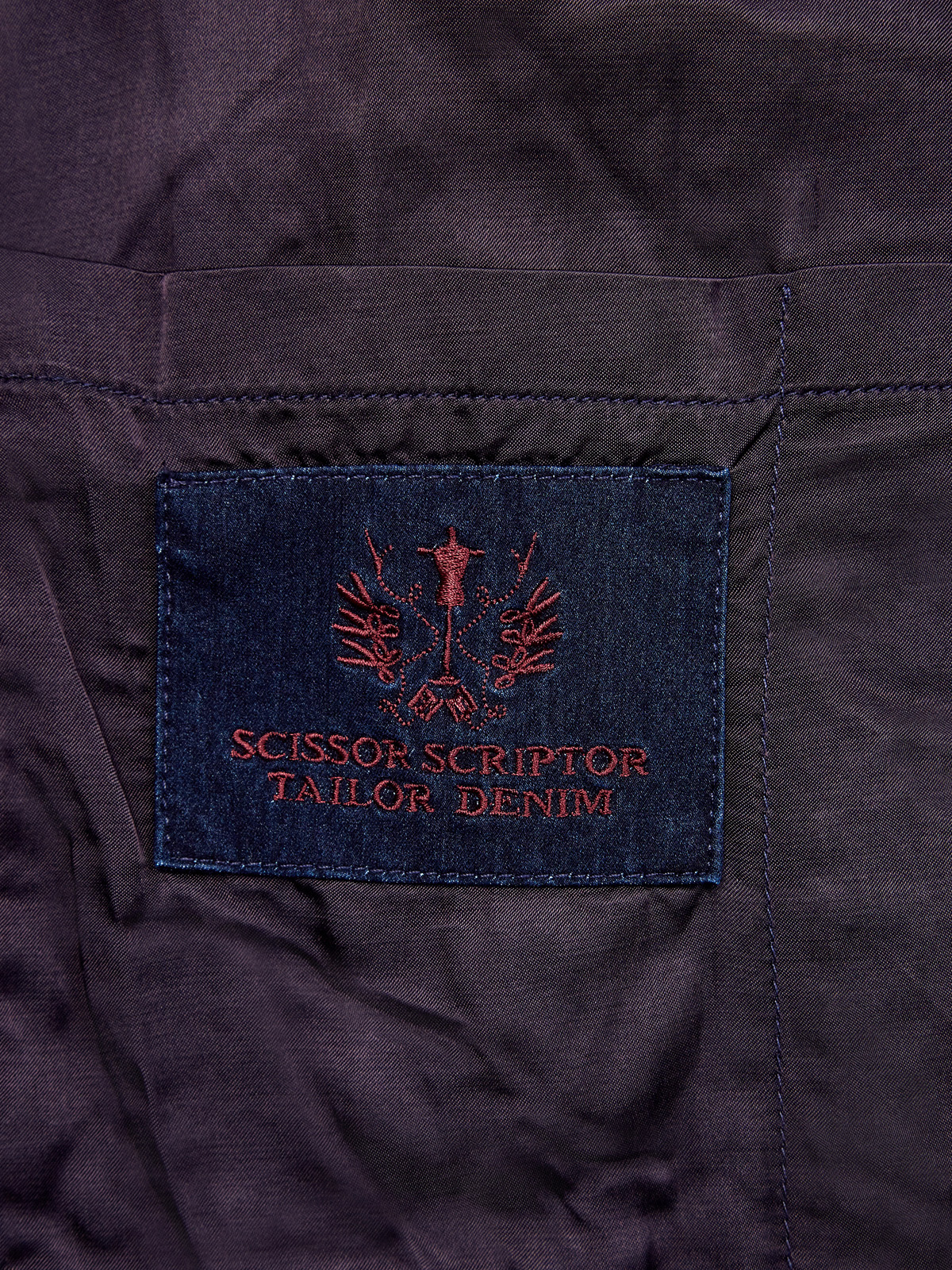 Куртка Decio ручной работы с вышитым логотипом бренда SCISSOR SCRIPTOR, цвет синий, размер 54;56;50 - фото 6