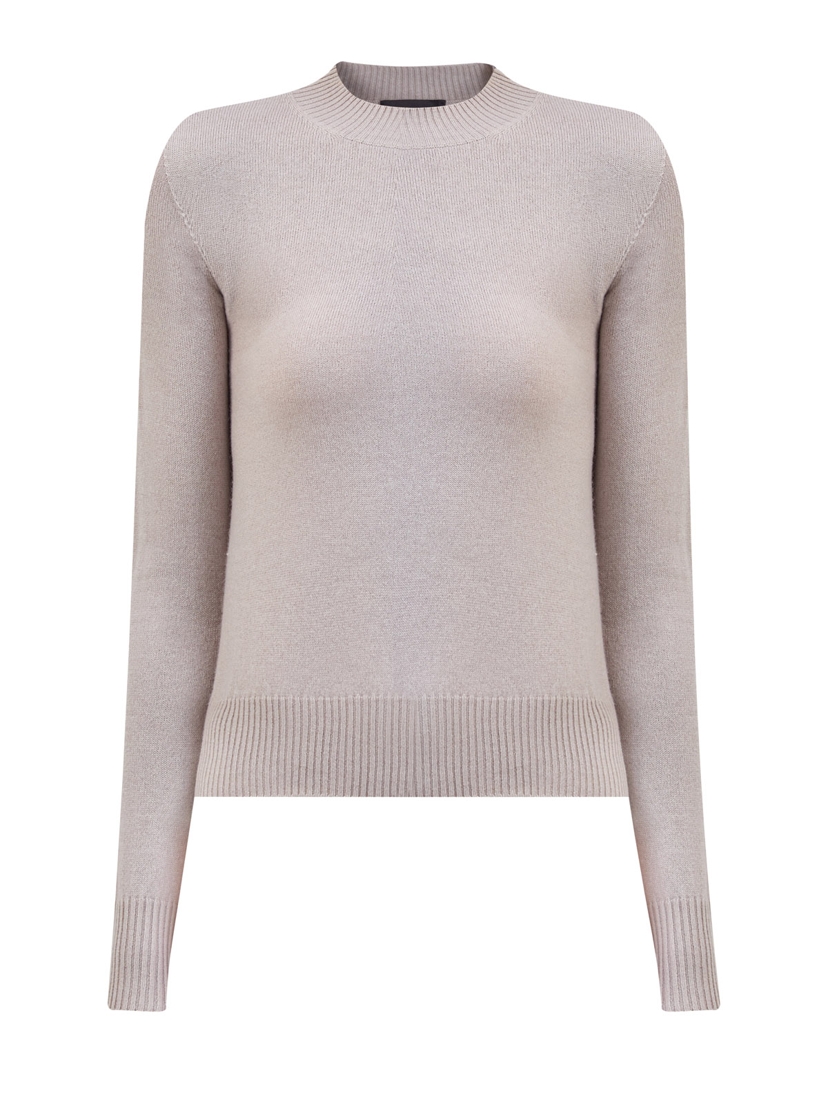 

Кашемировый джемпер с отделкой английской вязки, Бежевый, Кашемировый джемпер с отделкой английской вязки