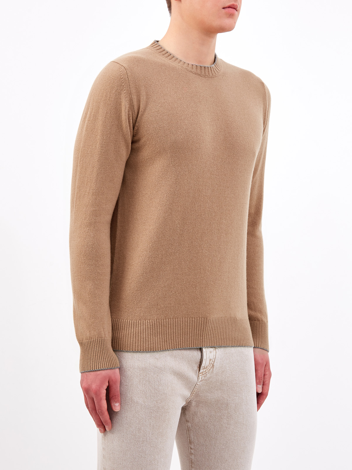 Пуловер из кашемировой пряжи ELEVENTY, цвет коричневый, размер 48 - фото 3